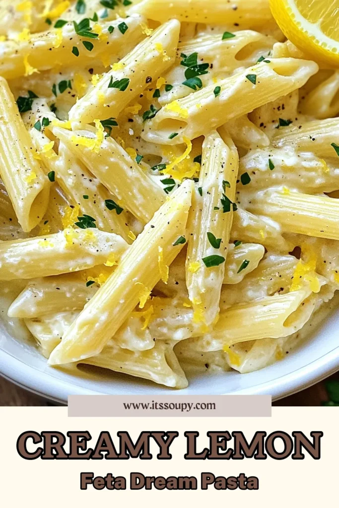 Discover the perfect easy creamy pasta dish with this Creamy Lemon Feta Pasta recipe! Bursting with flavors from feta cheese and fresh lemon, this Mediterranean feta pasta will elevate your weeknight dinners. Made in just 25 minutes, this lemon pasta recipe is simple yet delicious. Save this Feta Cheese Pasta Recipe for a taste of the Mediterranean tonight! #CreamyLemonFetaPasta #EasyCreamyPasta #LemonPastaRecipe #MediterraneanFetaPasta
