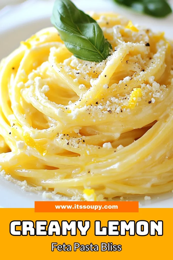 Experience the deliciousness of creamy lemon feta pasta with this easy lemon pasta recipe! This quick pasta meal combines the tangy zest of lemon and the richness of feta cheese, making it a standout among feta cheese dishes. Perfect for busy weeknights, this creamy pasta recipe is a must-try. Get ready to impress with your culinary skills! Save this recipe for a delightful cooking experience. #LemonFetaPasta #CreamyPastaRecipes #EasyLemonPasta #QuickPastaMeals