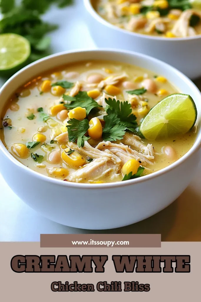 Discover the ultimate Crockpot white chicken chili recipe that's both creamy and easy! This healthy white chicken chili is perfect for busy days, featuring tender chicken breasts and flavorful spices, all simmered to perfection in your slow cooker. With the addition of heavy cream for that rich finish, this easy white chili recipe will quickly become a family favorite. Ready to enjoy? Save this recipe and try it today! #CrockpotChili #HealthyRecipes #SlowCookerMeals #EasyChili