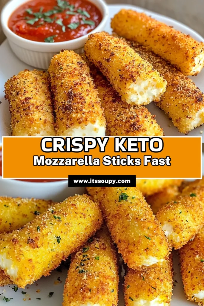 Indulge in these delicious Keto mozzarella sticks, the perfect low carb cheese snacks for your cravings! Made with almond flour, these baked mozzarella sticks are not only easy to make but also a fantastic keto-friendly appetizer. Enjoy them warm with marinara sauce for dipping. Try this simple recipe today and satisfy your cheese cravings without the carbs! Don't forget to save for later! #KetoMozzarellaSticks #LowCarbSnacks #AlmondFlourRecipes #KetoAppetizers