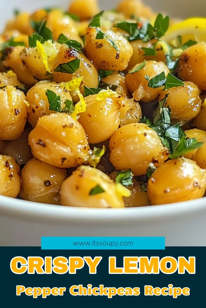 Get ready for a deliciously healthy treat with these Lemon Pepper Roasted Chickpeas! This easy chickpea recipe is perfect for a crispy chickpea snack that’s both vegan and flavorful. With just a handful of ingredients and simple steps, you can whip up these vegan lemon pepper chickpeas in no time. Perfect as a snack or salad topping! Try it today and enjoy a guilt-free crunch! #HealthyChickpeaSnack #CrispyChickpeasRecipe #VeganRecipes #EasyChickpeaRecipes