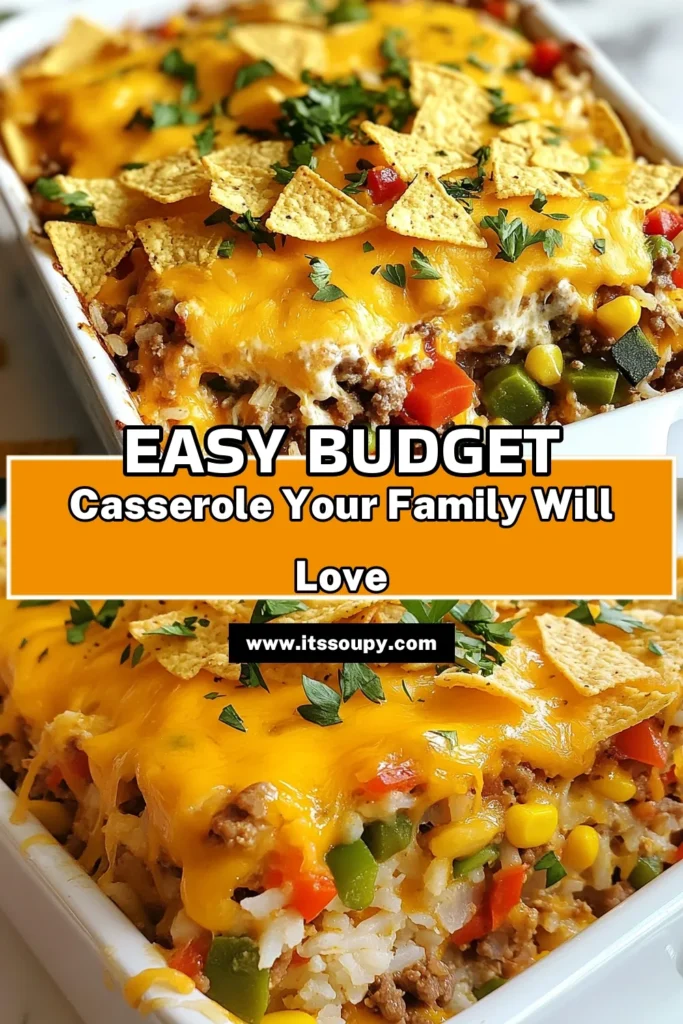 Discover the Budget Friendly Husband Casserole, a perfect budget-friendly casserole that your family will love! This easy ground beef casserole features cheesy rice and delicious mixed vegetables, making it an ideal choice for family dinner ideas. Simple to prepare and packed with flavor, this husband casserole recipe is sure to become a weeknight favorite. Try it out and watch your family ask for seconds! Save this recipe for later! #BudgetFriendlyCasserole #HusbandCasserole #EasyGroundBeefCasserole #FamilyDinnerIdeas