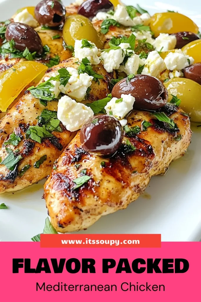 Discover a delicious Mediterranean chicken recipe with these Greek yogurt chicken tenders. Coated in a flavorful marinade and topped with baked chicken with feta and Kalamata olives, this healthy Mediterranean dinner is perfect for any occasion. Ready in just 40 minutes, these chicken tenders with olives are a guaranteed crowd-pleaser. Save this recipe for a healthy twist on dinner tonight! #MediterraneanChicken #HealthyDinner #ChickenTenders #BakedChicken