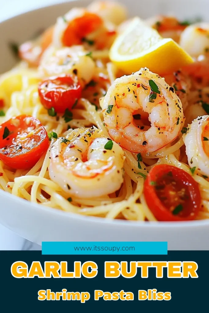 Indulge in the simple goodness of Garlic Butter Shrimp Pasta with this easy shrimp dish that’s perfect for weeknight dinners! Our shrimp pasta recipe combines succulent shrimp with fettuccine or spaghetti, elevated by garlic, fresh lemon, and cherry tomatoes. Enjoy creamy garlic shrimp fettuccine that’s ready in just 30 minutes. Try this delicious lemon shrimp spaghetti today and impress your family. Don’t forget to save this recipe for later! #GarlicButterShrimpPasta #ShrimpPastaRecipe #EasyShrimpDish #GarlicShrimpFettuccine