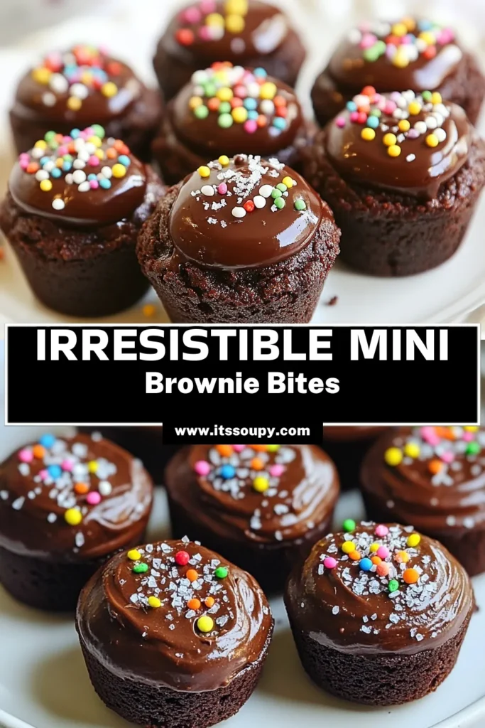 Indulge in these mini chocolate brownie bites for the perfect quick and easy chocolate chip dessert! This easy brownie recipe is a must-try for anyone who loves mini desserts. Ready in just 30 minutes, these delicious treats are great for gatherings or a sweet snack. Bake a batch of these quick brownie bites and share the joy! Save this recipe for your next mini dessert adventure! #MiniChocolateBrownieBites #EasyBrownieRecipe #MiniDessertsRecipes #ChocolateChipDessertBites