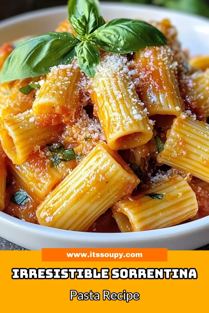 Discover the ultimate Pasta alla Sorrentina recipe featuring rich rigatoni with San Marzano tomatoes, all baked to perfection with gooey mozzarella. This easy pasta recipe is perfect for busy weeknights and a standout among Italian pasta dishes. With simple ingredients and a straightforward method, you'll have a hearty meal ready in just 35 minutes. Save this delicious recipe for your next dinner! #PastaAllaSorrentina #EasyPastaRecipes #ItalianPastaDishes #ComfortFood