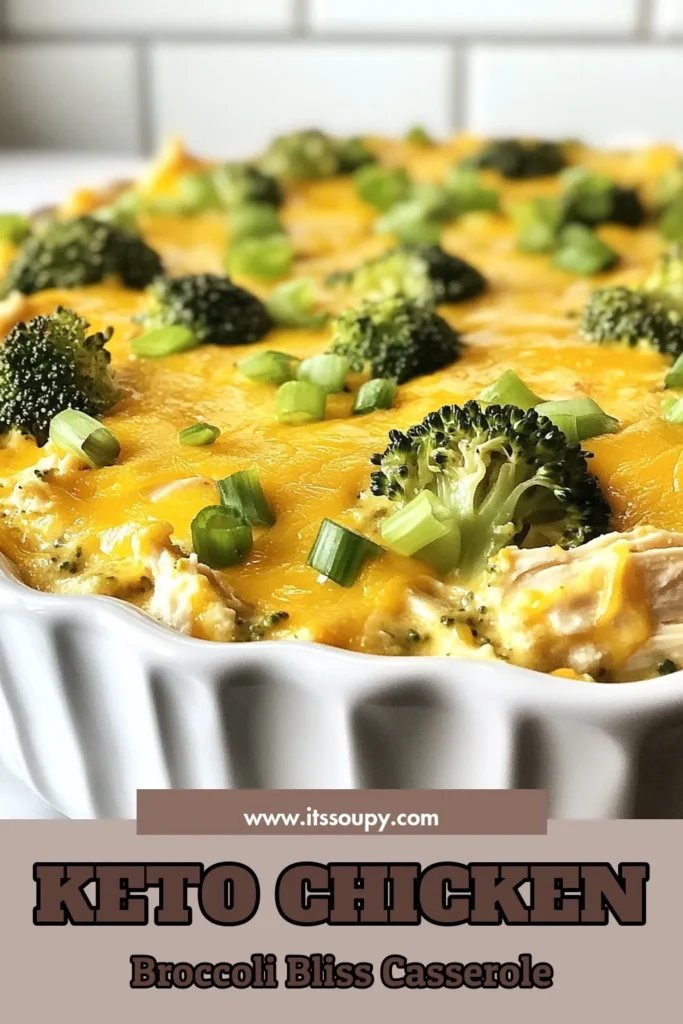 Discover a deliciously satisfying Keto broccoli chicken casserole, perfect for your low carb lifestyle! This creamy broccoli chicken bake is an easy, healthy casserole recipe that combines tender chicken and steamed broccoli, all wrapped in a rich, cheesy sauce. Ideal for quick keto dinner ideas, this dish will become a family favorite. Try it tonight and enjoy a wholesome meal! Save this recipe for later! #KetoRecipes #LowCarbDinner #HealthyCasserole #KetoDinnerIdeas