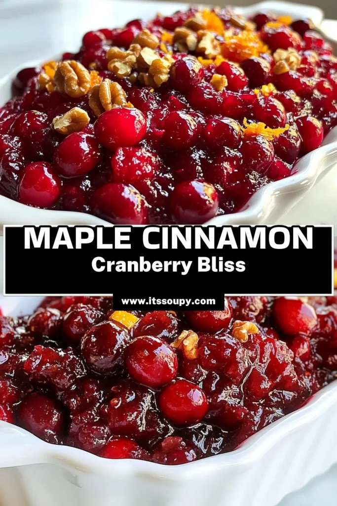 Discover the perfect blend of flavors with this Maple Cinnamon Cranberry Relish. This homemade cranberry relish elevates any meal with its sweet and spicy kick. Using fresh cranberries, maple syrup recipes, and a hint of cinnamon, this cranberry sauce recipe is a must-try! Perfect for holiday dinners or everyday occasions, it’s sure to impress. Save this easy cinnamon cranberry dish for your next gathering! #MapleCranberryRelish #CranberrySauceRecipe #MapleSyrupRecipes #HomemadeCranberryRelish