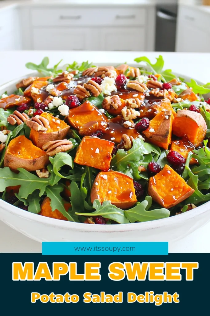 Elevate your salad game with this delicious Maple Glazed Sweet Potato Salad! This vibrant dish combines roasted sweet potatoes with a hint of maple syrup, aromatic spices, and crunchy pecans, all tossed with fresh greens. Perfect for any occasion, it's not just healthy but also packed with flavor. Click through to explore the recipe and surprise your taste buds! #SweetPotatoSalad #HealthyRecipes #MapleSyrup #VegetarianDish