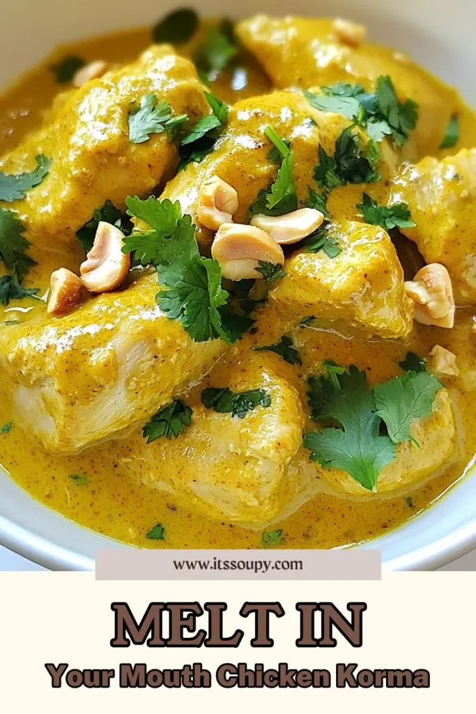Discover the delicious flavor of Slow Cooker Chicken Korma with this easy Chicken Korma recipe! Perfect for busy weeknights, this Coconut Milk Chicken Korma combines tender chicken thighs, spices, and creamy yogurt for a mouthwatering Indian Chicken Korma. Just set it and forget it in your slow cooker! Save this recipe for a cozy dinner tonight! #SlowCookerChickenKorma #EasyChickenCurry #IndianChickenKorma #CoconutMilkChickenKorma