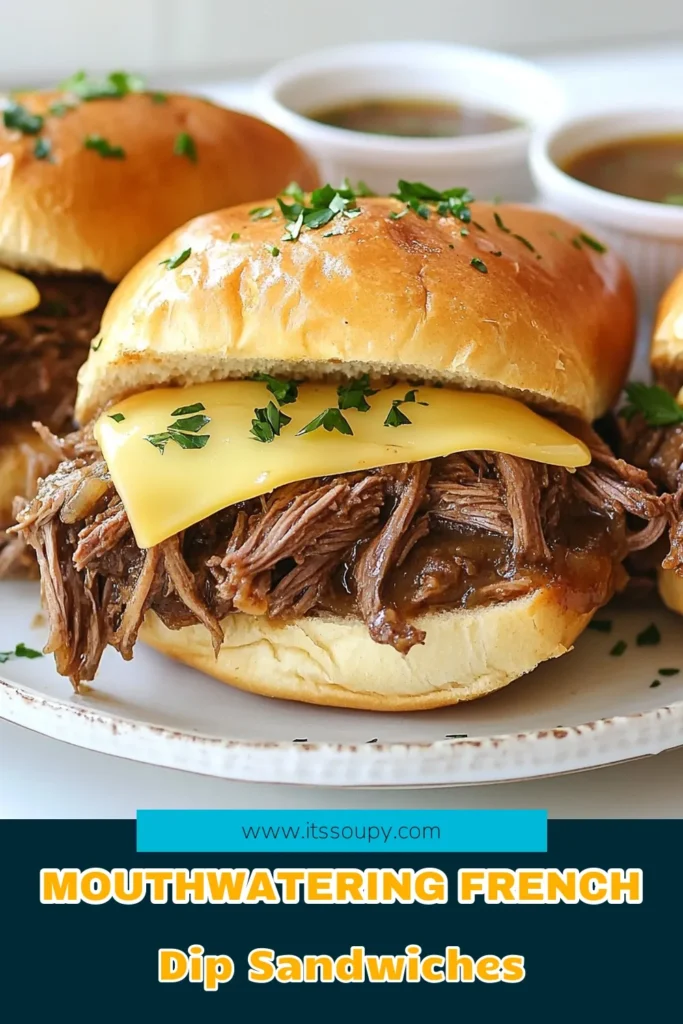 Indulge in these savory slow-cooked French dip sandwiches made from a tender beef chuck roast. This easy beef dip sandwich recipe is perfect for busy days and will have your family begging for seconds. With just a few ingredients and your trusty crockpot, you can create mouthwatering crockpot French dip sandwiches that are sure to impress. Save this beef chuck roast recipe for your next meal! #SlowCookedFrenchDip #SavorySandwiches #CrockpotFrenchDip #EasyBeefDipSandwiches