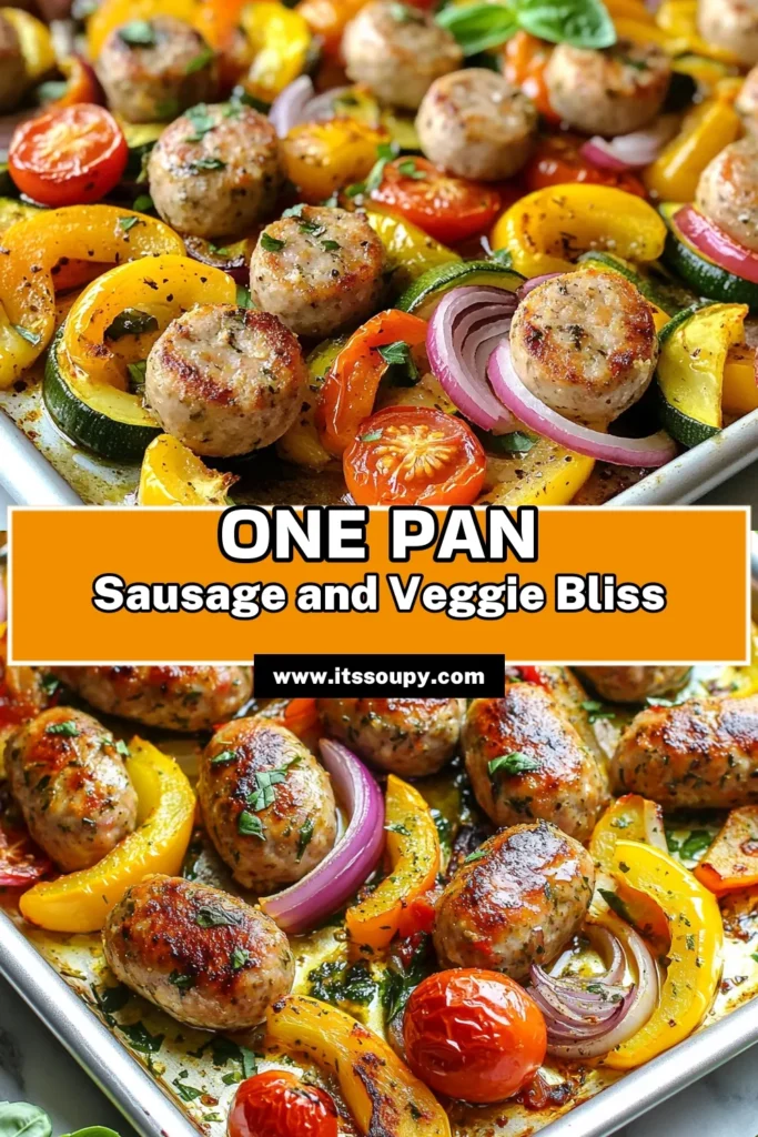 This Easy Vegetable Sheet Pan Meal is perfect for busy evenings! Our Sheet Pan Sausage Recipe featuring Italian chicken sausage, bell peppers, zucchini, and cherry tomatoes delivers a Healthy Sheet Pan Dinner packed with flavor. Quick to prepare, it's a one-pan sausage and veggies delight that everyone will love. Try this Italian Chicken Sausage Dinner tonight and enjoy delicious leftovers! Save this recipe for later! #SheetPanDinner #HealthyRecipes #EasyDinnerIdeas #SausageAndVeggies