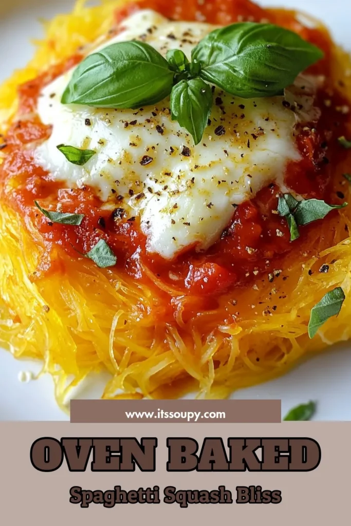 Discover a delicious and healthy baked spaghetti squash dish that’s perfect for any meal. This oven baked spaghetti squash recipe features tender strands mixed with marinara sauce and topped with melty cheese, making it a satisfying vegetarian spaghetti squash meal. Easy to prepare, it’s a family favorite! Try this baked spaghetti squash with cheese for a nutritious dinner option. Save this recipe for later! #SpaghettiSquash #HealthyRecipes #VegetarianMeals #OvenBakedSquash