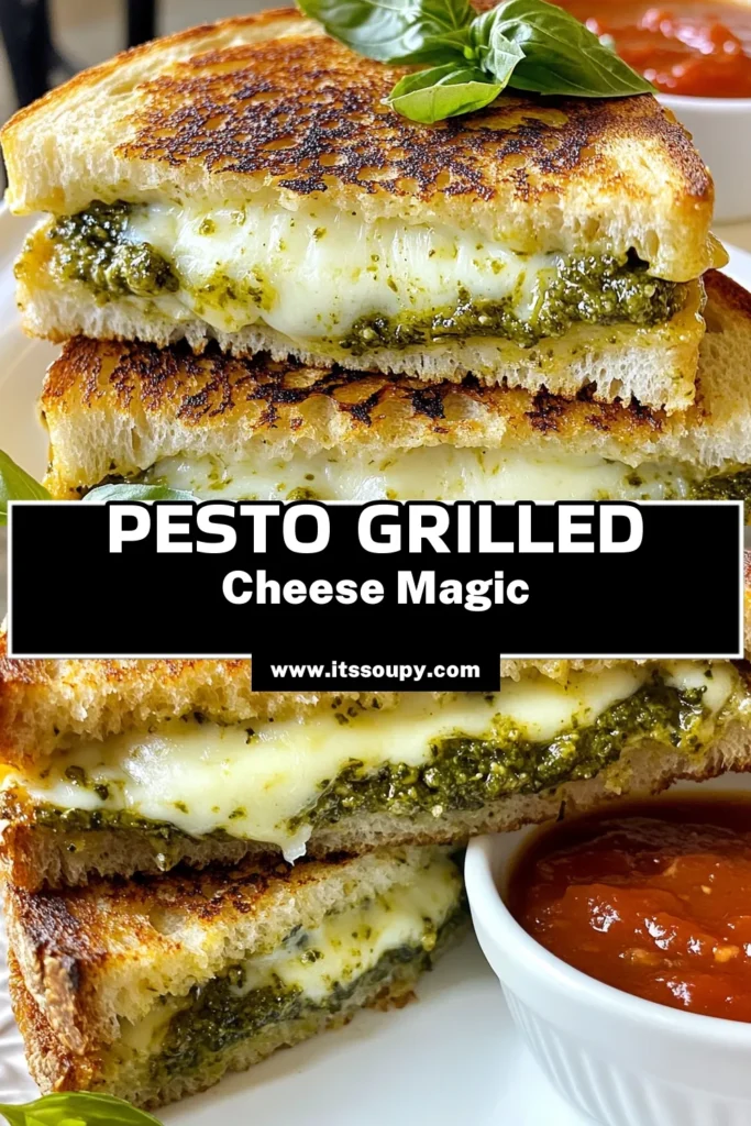 Indulge in the Ultimate Pesto Grilled Cheese that's a delightful twist on the classic comfort food! This easy grilled cheese with pesto features layers of gooey mozzarella and savory Parmesan, perfectly sandwiched between crispy sourdough bread. Add a touch of sun-dried tomatoes for extra flavor in this mouthwatering mozzarella pesto sandwich. Elevate your grilled cheese game with this ultimate grilled cheese recipe and enjoy every bite! Save this recipe for later! #PestoGrilledCheese #UltimateGrilledCheeseRecipe #SourdoughGrilledCheese #EasyGrilledCheese