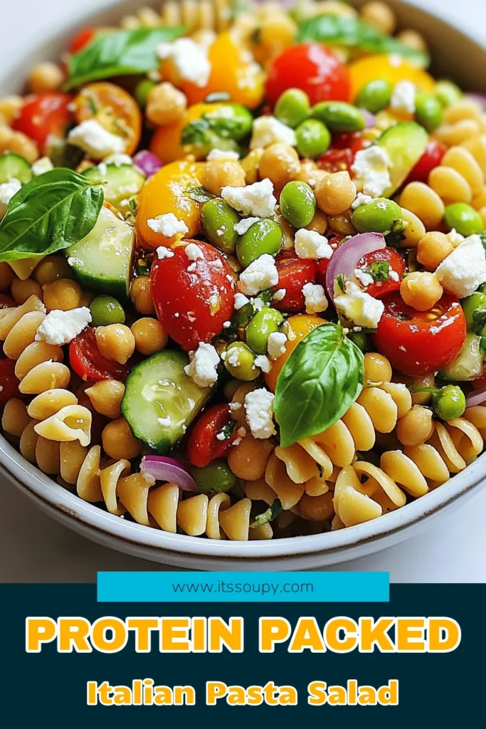 Elevate your meal prep with this Italian High Protein Pasta Salad that's as delicious as it is nutritious! Packed with chickpea pasta, fresh veggies, and a zesty dressing, this healthy pasta salad is perfect for lunch or dinner. Try this protein-packed salad recipe to fuel your day! Save and share for a quick and easy Italian pasta salad recipe that everyone will love! #HighProteinPastaSalad #ChickpeaPastaSalad #HealthyPastaSalad #ProteinPackedSaladRecipe