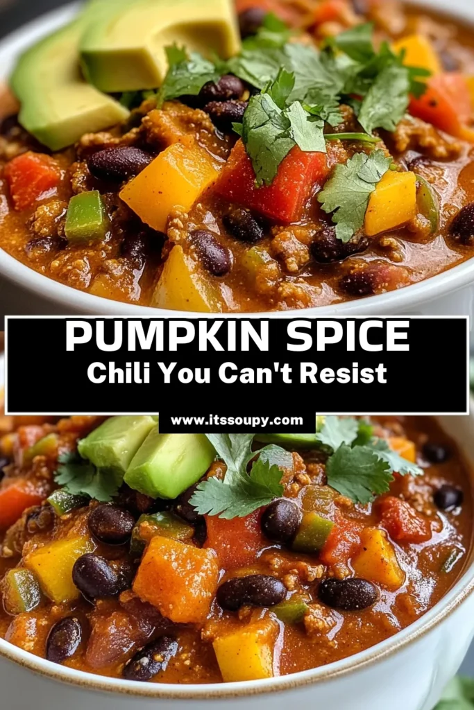Warm up this fall with our delightful pumpkin spice chili featuring black beans! This vegetarian pumpkin chili is not only hearty but also a healthy chili recipe that's perfect for cozy nights in. Made with pumpkin puree, diced tomatoes, and aromatic spices, it's a comforting dish your family will love. Try this delicious black bean chili recipe today and savor the flavors of autumn! Save this recipe for your next meal! #PumpkinSpiceChili #HealthyChiliRecipes #CozyFallRecipes #VegetarianPumpkinChili