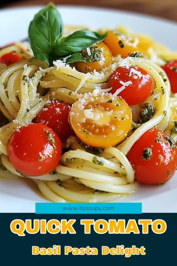 Looking for a delicious and quick dinner idea? Try this Minute Tomato Basil Pesto Pasta! Ready in just 10 minutes, this recipe combines fresh basil pesto with cherry tomatoes for a burst of flavor. Ideal for busy nights, it’s one of the best quick pasta recipes and easy tomato pasta dishes you can find. Make mealtime simple and satisfying with this vibrant pasta dish. Save this recipe for your next meal! #PastaRecipes #QuickDinner #EasyRecipes #FreshBasil