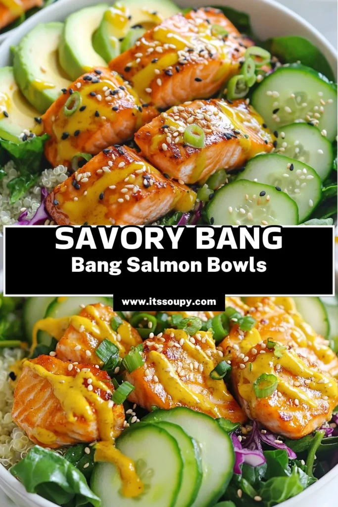Discover this delicious Bang Bang Salmon recipe that transforms fresh salmon into healthy salmon bites! These Quinoa salmon bowls are packed with flavor, featuring spicy salmon bites topped with a creamy Bang Bang sauce. Perfect for a quick salmon dinner, this spicy salmon bowl recipe is both nutritious and satisfying. Try it today for a meal that will impress! Save this recipe and make your next dinner a breeze. #BangBangSalmon #HealthyDinner #SalmonBowls #QuickMeals
