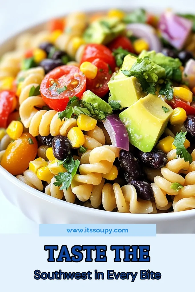 Discover the delicious Cowboy Caviar Pasta Salad, a vibrant twist on traditional pasta salad recipes! This healthy pasta salad is packed with black beans, corn, fresh veggies, and a zesty dressing, making it perfect for a quick meal or a crowd-pleasing side dish. In just 15 minutes, you can whip up this Tex-Mex pasta salad that’s sure to impress. Try it today and elevate your salad game! #PastaSalad #HealthyRecipes #TexMex #QuickMeals