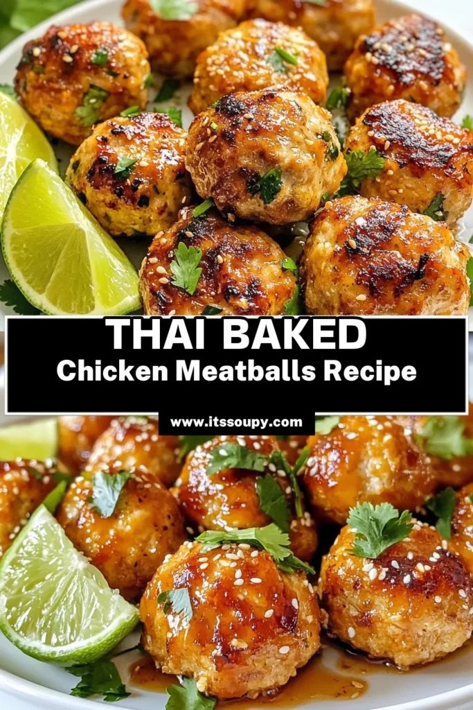 Discover the perfect easy chicken meatballs recipe with these flavorful Thai baked chicken meatballs. Made with ground chicken and packed with fresh herbs and spices, these healthy Thai meatballs are a delightful addition to any meal. Bake them to golden perfection for a quick dinner that everyone will love. Dive into this baked meatball recipe today and enjoy them with sweet chili sauce! Save and share! #ThaiBakedChickenMeatballs #HealthyMeatballs #EasyRecipes #GroundChickenMeatballs