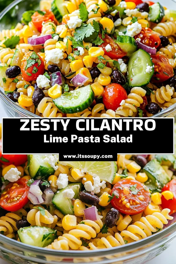 Discover this refreshing Cilantro Lime Pasta Salad, a healthy pasta salad recipe that is perfect for any occasion! Made with whole wheat pasta and packed with fresh veggies, this Mexican-inspired pasta salad bursts with flavor. Tossed in a zesty lime dressing, it’s a vibrant dish your family will love. Ready in just 30 minutes, it’s ideal for meal prep. Save this delicious recipe for your next gathering! #CilantroLimePastaSalad #HealthyPastaSalad #WholeWheatPasta #FreshVeggiePastaSalad