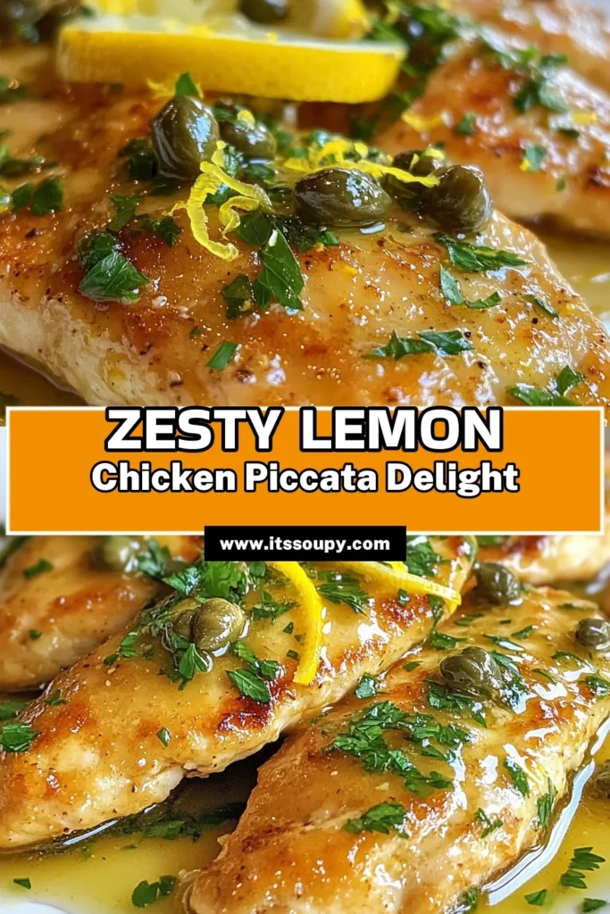 Discover the delight of our Lemon Zest Chicken Piccata with this easy Chicken Piccata recipe! Perfect for quick dinner ideas, this Italian Chicken Piccata combines tender chicken breasts with a zesty lemon sauce that will wow your taste buds. In just 30 minutes, you can create a flavorful meal that's both simple and satisfying. Save this Easy Lemon Chicken Recipe for your next dinner! #ChickenPiccata #LemonZestChickenPiccata #QuickDinnerIdeas #ItalianChickenPiccata