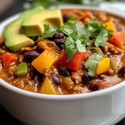 - 1 can (15 oz) black beans, drained and rinsed - 1 can (15 oz) pumpkin puree - 1 large onion, diced - 2 cloves garlic, minced - 1 red bell pepper, diced - 1 green bell pepper, diced - 1 can (14 oz) diced tomatoes (with juices) - 2 cups vegetable broth - 2 tablespoons olive oil In this recipe, black beans provide protein and fiber. They add a rich texture and earthy taste to the chili. Pumpkin puree brings a lovely sweetness and creaminess. It also boosts the nutrition with vitamins. The onion, garlic, and bell peppers create a great flavor base. Their aromas blend well and make your kitchen smell amazing. - 2 teaspoons ground cumin - 2 teaspoons chili powder - 1 teaspoon smoked paprika - 1/2 teaspoon cinnamon - 1/2 teaspoon salt (adjust to taste) - 1/4 teaspoon black pepper The spices in this chili make it special. Ground cumin adds warmth and depth. Chili powder brings heat and a classic chili flavor. Smoked paprika gives a subtle smokiness. A dash of cinnamon adds sweetness and warmth, which pairs nicely with pumpkin. Adjust the salt and pepper to your taste for the perfect balance. - Avocado slices - Sour cream - Shredded cheese Toppings can take your chili to the next level. Creamy avocado slices add a cool contrast. Sour cream offers a tangy flavor that brightens the dish. Shredded cheese melts beautifully and enhances the richness. Feel free to mix and match your favorites! {{ingredient_image_1}} 1. Start by heating the olive oil in a large pot over medium heat. 2. Add the diced onion, red bell pepper, and green bell pepper. Sauté for about 5–7 minutes. You want the veggies to soften and smell great. 3. Next, stir in the minced garlic. Cook it for one more minute. 4. Then, add the spices: cumin, chili powder, smoked paprika, cinnamon, salt, and black pepper. Mix everything well so the spices coat the veggies. 1. Now it’s time to incorporate the pumpkin puree. Stir it in along with the diced tomatoes and their juices. Make sure it’s all mixed well. 2. Pour in the vegetable broth and add the black beans. Stir until all the ingredients come together. 1. Bring this mix to a gentle boil. Once it boils, reduce the heat to low. 2. Cover the pot and let it simmer for 20–30 minutes. This helps the flavors blend nicely. Stir it occasionally to avoid sticking. 3. After simmering, taste the chili. Adjust the seasoning if you want it spicier or saltier. 4. Serve the pumpkin black bean chili in bowls. Garnish with fresh cilantro and any toppings like avocado or cheese. Enjoy this hearty meal! To make your pumpkin chili flavorful, proper sautéing is key. Start with medium heat and add olive oil. Let it warm before you add the diced onion and bell peppers. Sauté them for about five to seven minutes. This softens the veggies and brings out their natural sweetness. When it comes to spices, adjust to fit your taste. If you love heat, add more chili powder. For a deeper flavor, try adding a bit more smoked paprika. Don’t forget to taste as you go. This helps ensure your chili is just right. You need the right tools to cook this chili well. A large pot or Dutch oven is best for even cooking. It holds heat well and helps flavors blend nicely. For preparation, have these utensils ready: - A sharp knife for chopping - A cutting board for ease - A wooden spoon for stirring These tools make cooking smoother and more fun. Pair your pumpkin chili with some tasty sides. Cornbread or crusty bread works great for dipping. You can also serve it with rice for a heartier meal. For garnishing, fresh cilantro adds a pop of color and flavor. If you want to get fancy, add avocado slices or a dollop of sour cream. Shredded cheese also makes a delightful topping. This not only looks good but makes each bite creamy and rich. Pro Tips Enhance the Flavor: Consider adding a splash of lime juice just before serving to brighten the flavors of the chili. Make it Spicy: If you like heat, add diced jalapeños or a pinch of cayenne pepper to the mixture for an extra kick. Use Fresh Herbs: Fresh herbs like cilantro or parsley can elevate the dish. Add them at the end for maximum freshness. Meal Prep Friendly: This chili freezes well, making it a great option for meal prep. Store in airtight containers for up to 3 months. {{image_2}} You can switch out the black beans for other beans like kidney or pinto. These beans also add great flavor and texture. If you prefer meat, ground turkey or beef works well too. You can use fresh pumpkin if you want a more intense taste. Just roast and puree it before adding. Canned pumpkin is easier and saves time, but both options are tasty. This chili can easily fit many diets. For a vegan version, skip any animal products in toppings. You can use avocado and cashew cream instead of sour cream. If you need it gluten-free, make sure your broth and toppings do not have gluten. For a low-carb option, cut back on beans. You can add more veggies, like zucchini or cauliflower, to keep it filling. Adding spices can change the flavor of your chili. Try adding cayenne for heat or oregano for an Italian twist. You can also mix in ingredients from your area. For example, adding local peppers or herbs can make it unique. Explore different spice combinations to find what you like best. To keep your pumpkin chili fresh, store it in an airtight container. Place it in the fridge right after it cools down. It can last up to 5 days in the fridge. If you want to save it for later, freezing is a great option. Pour the chili into freezer-safe bags or containers, leaving space for expansion. It can last up to 3 months in the freezer. When it's time to enjoy your leftovers, reheat them on the stove for the best taste. Pour the chili into a pot and heat it over medium-low. Stir it often to prevent burning. You can also use the microwave. Just cover it and heat it in 1-minute intervals, stirring in between. This helps keep the flavors rich and tasty. Your pumpkin chili will stay safe to eat for about 5 days in the fridge. Look for signs of spoilage like off smells or mold. If the chili looks or smells strange, throw it away. It's always better to be safe! Can I use fresh pumpkin instead of puree? Yes, you can use fresh pumpkin. Just peel, seed, and chop it. Cook it until soft, then mash it. This adds a nice texture to your chili. How do I make this chili spicier? To spice it up, add more chili powder or diced jalapeños. You can also use hot sauce for extra heat. Caloric content per serving Each serving has about 230 calories. This makes it a filling and healthy meal option. Key nutrients in this recipe This chili is rich in fiber from black beans and vitamins from pumpkin. It also has protein and healthy fats. What to serve with pumpkin chili? Pumpkin chili pairs well with rice or quinoa for a heartier meal. You can also enjoy it with a fresh salad. Best bread options for dipping Serve it with crusty bread or cornbread. These options are great for dipping and add a nice crunch. In this post, we explored the key ingredients for making pumpkin chili, including black beans and spices. You learned the steps to cook, combine, and simmer your chili for the best flavor. We covered tips for enhancing taste and shared various ingredient options and storage methods. Experimenting with this recipe can lead to fun variations suited to your taste. Now you are ready to enjoy a delicious bowl of pumpkin chili anytime!