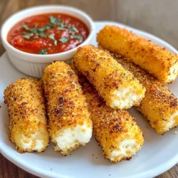 To make these tasty keto mozzarella sticks, gather the following ingredients: - 12 oz mozzarella cheese, cut into sticks - 1 cup almond flour - 1/2 cup grated Parmesan cheese - 2 large eggs - 1 teaspoon garlic powder - 1 teaspoon Italian seasoning - Salt and pepper to taste - Optional: Marinara sauce for dipping If you want to mix it up, you can use different cheese. Cheddar or pepper jack cheese works great. You can also use coconut flour instead of almond flour if you prefer. Just remember, the taste and texture will change a bit. Each serving of these keto mozzarella sticks is packed with flavor and low in carbs. Here’s a quick look at the nutrition: - Calories: 320 - Protein: 20g - Fat: 25g - Carbohydrates: 6g - Fiber: 3g - Net Carbs: 3g This makes them a perfect snack for anyone on a keto diet. {{ingredient_image_1}} To start, gather all your ingredients. You will need 12 oz of mozzarella cheese cut into sticks. For the coating, measure out 1 cup of almond flour and 1/2 cup of grated Parmesan cheese. You will also need 2 large eggs, 1 teaspoon of garlic powder, and 1 teaspoon of Italian seasoning. Don’t forget salt and pepper to taste. 1. Preheat your oven to 400°F (200°C). This step is key for a crispy finish. 2. Line a baking sheet with parchment paper. This prevents sticking and makes cleanup easy. 3. Mix the dry ingredients in a shallow dish. Combine almond flour, Parmesan cheese, garlic powder, Italian seasoning, salt, and pepper. Make sure everything blends well. 4. Whisk the eggs in another shallow bowl until fully blended. This helps coat the cheese. Once your prep is done, it's time to coat the cheese. 1. Dip each mozzarella stick into the egg mixture. Ensure every part is coated well. 2. Roll the egg-coated sticks in the almond flour mixture. Press gently to help it stick. 3. Place the coated sticks on the lined baking sheet. Space them evenly for even cooking. 4. Bake in your preheated oven for 10-12 minutes. Watch for a golden brown color. To know if your mozzarella sticks are ready, look for a few signs. - They should be golden brown and crispy on the outside. - You can gently press the coating. It should feel firm. - If you see melted cheese starting to show, they are likely done. Let them cool for a few minutes before serving. Enjoy warm, and consider dipping in keto-friendly marinara sauce! To get that great crunch, use almond flour. It has a nice texture. Mix in Parmesan cheese for added flavor. The cheese helps the coating stick well. Make sure you coat each mozzarella stick fully in egg and flour. This ensures a good bond. Bake them until golden brown. This takes about 10-12 minutes at 400°F (200°C). One common mistake is not spacing the sticks on the baking sheet. If they touch, they will steam instead of crisp. Another mistake is using too little seasoning. Always taste your coating mix. If it lacks flavor, your sticks will too. Finally, don’t rush the cooling time. Let them cool slightly to keep the cheese from spilling out. I love serving these sticks warm. Pair them with keto-friendly marinara sauce for dipping. You can also try a spicy ranch or garlic aioli for a twist. For a fun touch, serve them on a platter with fresh herbs. This adds color and makes them look fancy. Enjoy them as a snack or at a party. They are sure to impress! Pro Tips Use Fresh Mozzarella: Fresh mozzarella will give you a softer and creamier texture, making the sticks even more delicious. Double Dip for Extra Crunch: For a thicker coating, you can double dip the mozzarella sticks in the egg and almond flour mixture. Experiment with Spices: Feel free to add your favorite spices or herbs to the coating mixture for a personalized flavor boost. Monitor Baking Time: Keep an eye on the mozzarella sticks while baking to prevent them from over-browning. {{image_2}} You can change the flavor of your keto mozzarella sticks easily. Try adding herbs like oregano or thyme. A pinch of cayenne pepper gives heat. For a zesty touch, use lemon zest in the coating. These small tweaks can make each batch unique and exciting. While mozzarella is classic, you can experiment with other cheeses. Cheddar adds a sharp taste. Pepper jack brings spice and flavor. Gouda offers a rich, creamy texture. Each cheese gives a different twist to your snack. Just remember to keep the cheese low-carb. Baking is simple and healthier, but frying gives a crispy finish. If you choose to fry, heat oil in a pan. Fry the sticks until golden brown. This method can be messier but packs in flavor. Choose what fits your mood or diet best. To store leftover mozzarella sticks, wait until they cool down. Place them in an airtight container. You can keep them in the fridge for up to three days. Make sure to separate layers with parchment paper. This keeps them from sticking together. To reheat, you can use the oven or air fryer. Preheat your oven to 350°F (175°C). Place the mozzarella sticks on a baking sheet. Bake for about 5-7 minutes. If using an air fryer, set it to 350°F (175°C) for 4-5 minutes. This method helps retain the crispiness. You can freeze mozzarella sticks for later use. After baking, let them cool completely. Place them in a single layer on a baking sheet. Freeze until solid, then transfer them to a freezer bag. They will last up to three months. When ready to eat, bake them directly from the freezer. Adjust the cooking time to ensure they heat through. The best dipping sauce is marinara. It adds a nice tangy flavor. Look for a low-carb option to keep it keto-friendly. You can also try ranch or garlic butter. Both pair well with the crispy cheese. Yes, you can. Coconut flour works as a good alternative. It absorbs more moisture, so you need less of it. Use about one-fourth of the amount of almond flour. Other options include flaxseed meal or ground sunflower seeds. However, these may change the texture and taste. Absolutely! They store well and reheat nicely. Keep them in an airtight container in the fridge. They stay fresh for up to three days. To reheat, bake them again at a low temperature. This helps restore the crispiness. Enjoy them as a quick snack or appetizer! In this post, we covered everything you need for tasty keto mozzarella sticks. We discussed key ingredients, preparation steps, and baking instructions. I shared tips for crispiness, common mistakes, and fun variations. You now know how to store and reheat leftover sticks. These snacks can fit well into your meal prep. Enjoy trying different flavors and dipping sauces. With these easy steps, you can make perfect keto mozzarella sticks at home. Let your creativity shine as you explore new ingredients and methods. Happy cooking!