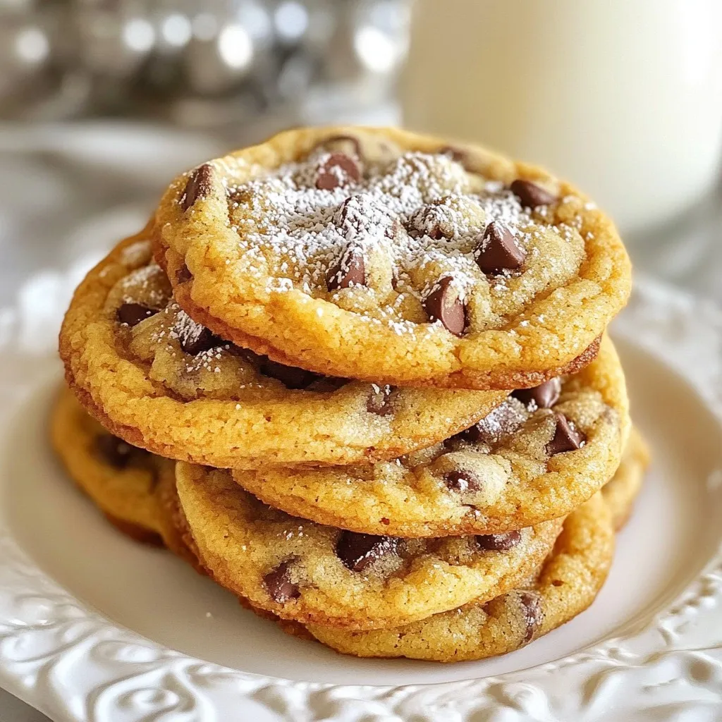 Here’s what you need to make Neiman Marcus chocolate chip cookies: - 1 cup unsalted butter, softened - 1 cup brown sugar, packed - 1/2 cup granulated sugar - 2 large eggs - 1 teaspoon vanilla extract - 3 cups all-purpose flour - 1 teaspoon baking soda - 1 teaspoon salt - 2 cups chocolate chips (semisweet or dark) - 1 cup chopped nuts (walnuts or pecans, optional) These ingredients come together to create a cookie that is soft, chewy, and full of flavor. Each part plays a role in the final taste and texture. The unsalted butter adds richness, while the sugars create sweetness and help with browning. The eggs bind everything together. All-purpose flour gives the cookies structure. Baking soda helps them rise. Salt enhances the flavors, and chocolate chips are the star of the show. If you like, chopped nuts add a nice crunch. When you gather these ingredients, you set the stage for a delightful baking experience. Make sure you measure each one carefully for the best results. {{ingredient_image_1}} - Preheat your oven to 375°F (190°C). - Line a baking sheet with parchment paper. This step helps with easy cleanup. - In a large bowl, cream 1 cup of softened unsalted butter with 1 cup of brown sugar and 1/2 cup of granulated sugar. Mix until it looks light and fluffy. - Add 2 large eggs one at a time. Mix well after each egg. Then stir in 1 teaspoon of vanilla extract. - In a different bowl, whisk together 3 cups of all-purpose flour, 1 teaspoon of baking soda, and 1 teaspoon of salt. - Gradually mix the dry ingredients into the wet mixture. Combine until just mixed. - Fold in 2 cups of chocolate chips and 1 cup of chopped nuts if you like. Make sure they are well mixed in. - Use a spoon or cookie scoop to drop tablespoon-sized balls of dough onto the baking sheet. Leave space between each cookie. - Bake in the preheated oven for 9-11 minutes. The edges should be lightly golden, but the centers should look a bit underbaked. They will firm up while cooling. - Let the cookies cool on the baking sheet for 5 minutes after baking. This helps them set. - Then, gently transfer the cookies to a wire rack to cool completely. Enjoy the wonderful smell as they cool! To get the best cookie texture, do not overmix the dough. Overmixing can cause tough cookies. Mix until just combined and stop. Look for a dough that is soft and slightly sticky. Check the cookies for doneness by their edges. They should be lightly golden brown. The centers can look a bit underbaked. They will continue to cook even after you take them out. For mixing, I recommend a stand mixer or a hand mixer. They make it easy to cream the butter and sugars. A large bowl is also key for mixing all the dough ingredients. Use a light-colored baking sheet. It helps cookies bake evenly. Parchment paper helps too, as it prevents sticking. After baking, a wire rack is great for cooling. It allows air to circulate around the cookies. For a fun presentation, stack the cookies on a colorful plate. Dust them with powdered sugar for a fancy look. Serve with a tall glass of cold milk. This classic combo makes for a delightful treat. You can also try pairing them with coffee or hot chocolate for extra warmth. Pro Tips Chill the Dough: For thicker cookies, chill the dough for at least 30 minutes before baking. This helps prevent spreading and enhances flavor. Use Quality Chocolate: Opt for high-quality chocolate chips for a richer taste. You can even mix different types of chocolate for added complexity. Don't Overbake: Remove cookies from the oven while they still look slightly underbaked. They will firm up as they cool, resulting in a chewy center. Store Properly: Keep cookies in an airtight container at room temperature for up to a week. For longer storage, freeze them in a resealable bag. {{image_2}} You can make these cookies even better! Start by using different types of chocolate. Try dark chocolate or milk chocolate chips for new tastes. Each type adds its own flair to the cookie. You can also add a pinch of cinnamon. This spice gives a warm flavor that makes each bite special. If you need gluten-free options, swap the all-purpose flour for gluten-free flour. Many brands work great in cookies. For a vegan version, use plant-based butter and replace the eggs with flax eggs. Just mix one tablespoon of flaxseed meal with three tablespoons of water. Let it sit for five minutes. This change keeps the cookies soft and tasty. Want to shake things up? Use different nuts or dried fruits. Chopped almonds or cranberries can add fun flavors. You can also try using additional chocolates or candies. Throw in some peanut butter chips or M&M's for a colorful twist. These small changes can make your cookies unique and exciting. To keep your Neiman Marcus chocolate chip cookies fresh, use airtight containers. This helps lock in moisture. If you store them at room temperature, they stay soft and tasty for about a week. For longer storage, refrigeration can help. However, this may change their texture and make them a bit harder. You can freeze the cookie dough for later use. First, scoop the dough into balls and place them on a baking sheet. Freeze them for about an hour until firm. After that, transfer the dough balls to a freezer bag. When you're ready to bake, take them out and let them thaw on a baking sheet for 30 minutes. Then bake as normal. When stored properly, these cookies stay fresh for about a week. If you freeze them, they can last up to three months. This makes it easy to enjoy your treats anytime! Neiman Marcus Cookies stand out due to their unique blend of ingredients. The use of both brown and granulated sugar gives them a rich flavor. Softened butter adds a creamy texture. Adding two types of chocolate chips makes each bite a delight. The optional nuts, like walnuts or pecans, add a nice crunch. The recipe also includes a touch of salt to balance the sweetness. Yes, you can substitute some ingredients. For example, if you lack brown sugar, you can use all granulated sugar. This change may make the cookies less moist. You can also swap out regular flour for gluten-free flour. This will change the texture but still yield tasty cookies. If you prefer no nuts, just leave them out. The cookies will still be delicious. To make chewier cookies, try a few simple tips. First, reduce the baking time by a minute or two. This keeps the centers soft and chewy. You can also add an extra egg yolk to the dough for more moisture. Using more brown sugar than granulated sugar helps, too. Both changes will lead to a softer texture. Yes, you can make Neiman Marcus Cookies ahead of time. You can prepare the dough and store it in the fridge for up to 3 days. Just scoop the dough onto the baking sheet when ready to bake. Alternatively, freeze the dough balls in an airtight container. They can last up to 3 months. Thaw them in the fridge overnight before baking. Enjoy fresh cookies anytime! You now know how to make delicious cookies step by step. We discussed the key ingredients, from butter to chocolate chips. I shared tips to get the perfect texture. You also learned ways to store and freeze your cookies. Experiment with flavors and mix-ins to make them your own. Enjoy the process, and press on for sweet success!