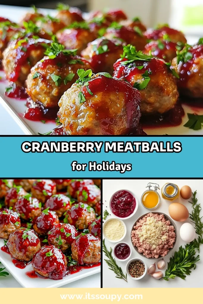 Get ready to impress your guests with these Christmas Cranberry Meatballs! This delicious Christmas meatballs recipe features tender turkey meatballs drenched in a sweet and tangy cranberry sauce, making it an ideal holiday appetizer. Perfect for parties, these festive meatballs are a must-try! Save this turkey meatball recipe and delight in the flavors of the season. Explore more holiday appetizer ideas today! #ChristmasMeatballs #CranberrySauceMeatballs #HolidayAppetizerIdeas #FestiveMeatballs