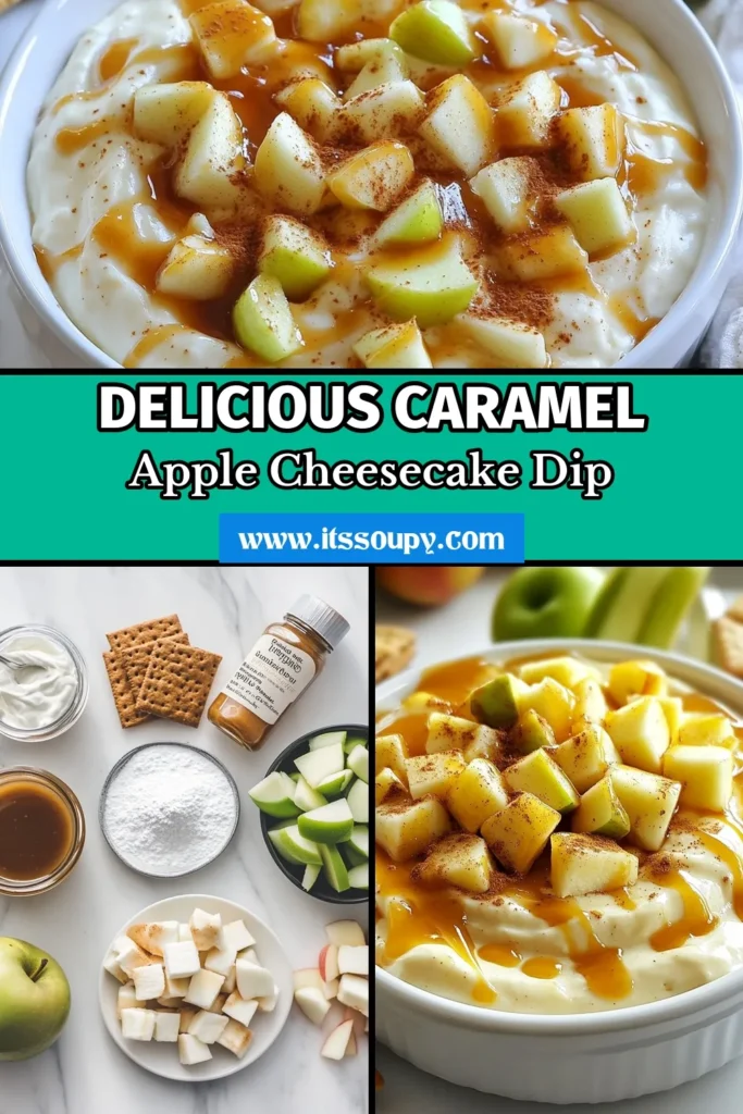 Indulge in the sweet and creamy delight of this caramel apple cheesecake dip, the perfect fall dessert dip for any gathering! Made with cream cheese, fresh apples, and a rich caramel sauce, this easy cheesecake dip recipe combines the flavors of a caramel apple with a smooth texture. Enjoy it with graham crackers or apple wedges for a delectable treat. Try this apple dessert dip with caramel today, and satisfy your sweet cravings! #CaramelAppleDip #FallDessert #EasyRecipes #DessertIdeas