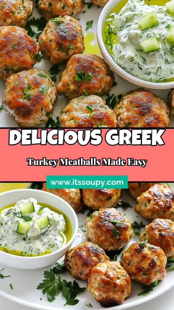 Savor the flavors of the Mediterranean with these delicious Greek turkey meatballs served alongside a tangy tzatziki sauce recipe. This easy turkey meatballs dish is perfect for a healthy Greek recipe that will impress your family and friends. With every bite, enjoy a wholesome meal that's both nutritious and satisfying. Save this recipe for an effortless dinner option tonight! #GreekTurkeyMeatballs #TzatzikiSauceRecipe #EasyTurkeyMeatballs #HealthyGreekRecipes