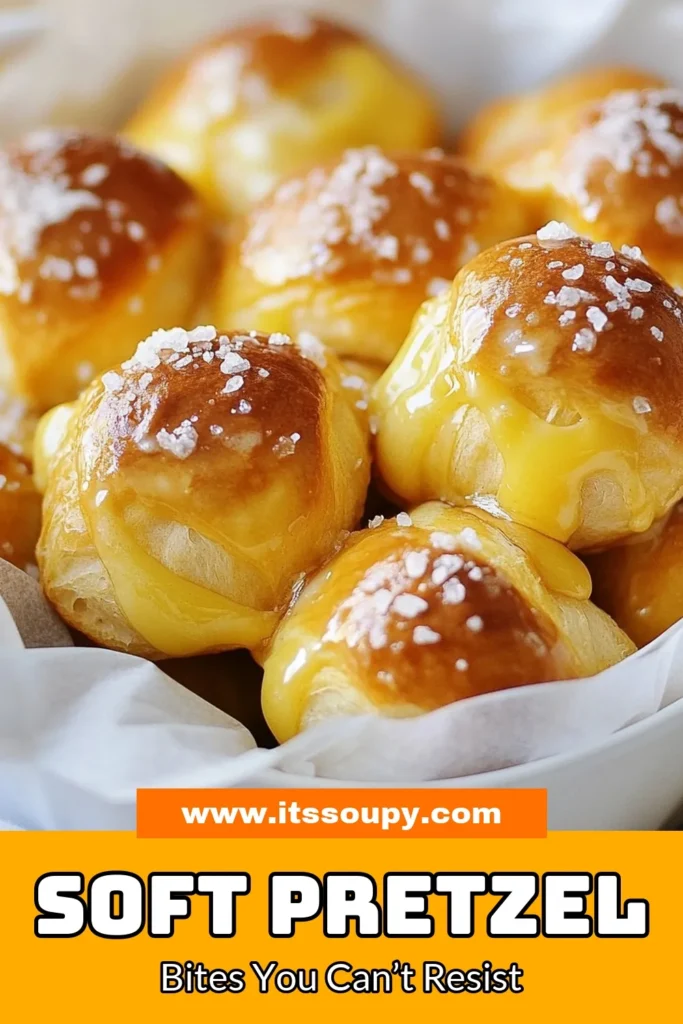 Indulge in these buttery soft pretzel bites with this easy homemade pretzel recipe! Perfect for snacking or entertaining, these soft pretzel dough bites are a crowd-pleaser. Dive into the delightful world of baking soda pretzels and impress your taste buds with warm, buttery goodness. Don't miss out—save this recipe for your next gathering! #ButterySoftPretzelBites #EasyPretzelBites #HomemadePretzelRecipe #BakingSodaPretzels