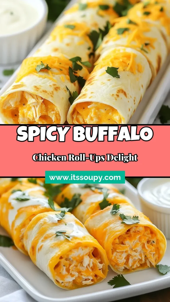 Looking for a game day snack that's a crowd-pleaser? Try these Buffalo Chicken Dip Roll-Ups! Easy to make with just a few ingredients, these Cream Cheese Chicken Roll-Ups are perfect for any occasion. Packed with flavor from buffalo sauce and creamy ranch, these Buffalo Chicken Tortilla Roll-Ups are a must-try. Impress your guests with these Spicy Chicken Dip Roll-Ups today! Save this recipe now! #BuffaloChicken #EasyRecipes #PartyFood #ChickenRollUps