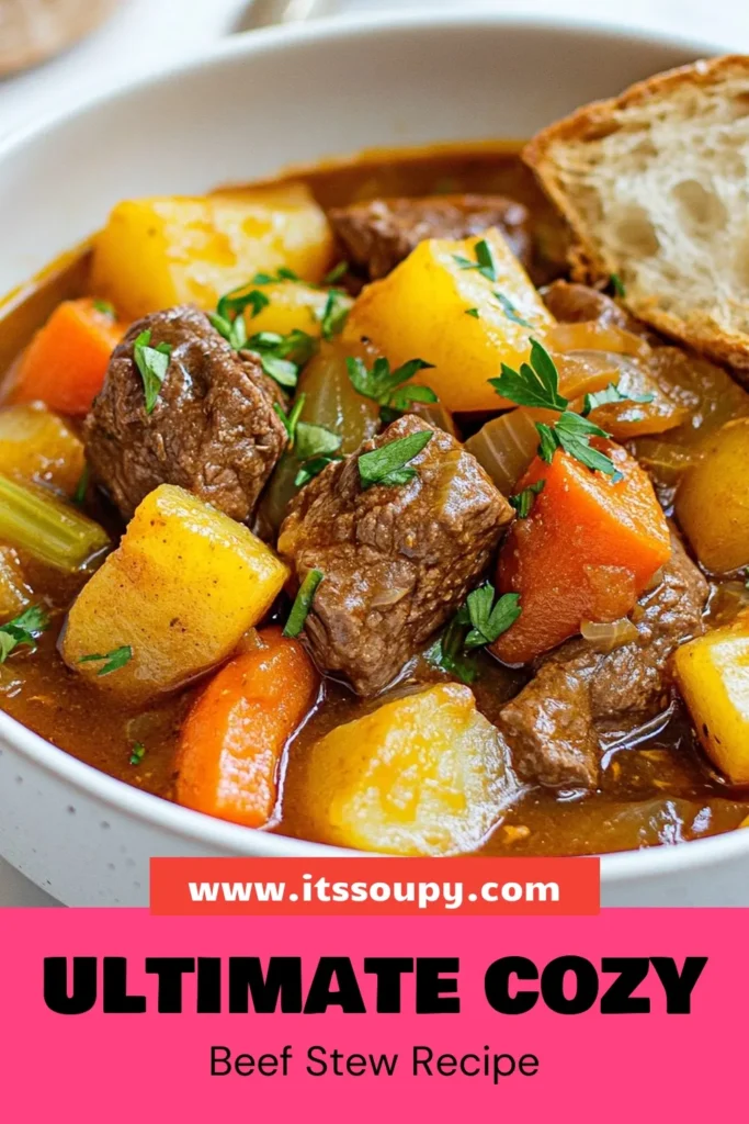 Discover the best beef stew recipe that will warm your soul! This cozy beef stew is made with tender beef chuck, fresh veggies, and savory herbs, creating a hearty beef stew that's perfect for any occasion. Whether you're looking for a satisfying homemade beef stew to share with family or a comforting meal for yourself, this beef chuck stew recipe is your go-to. Click to save and make this delicious dish today! #BeefStew #CozyMeals #HomemadeRecipes #ComfortFood