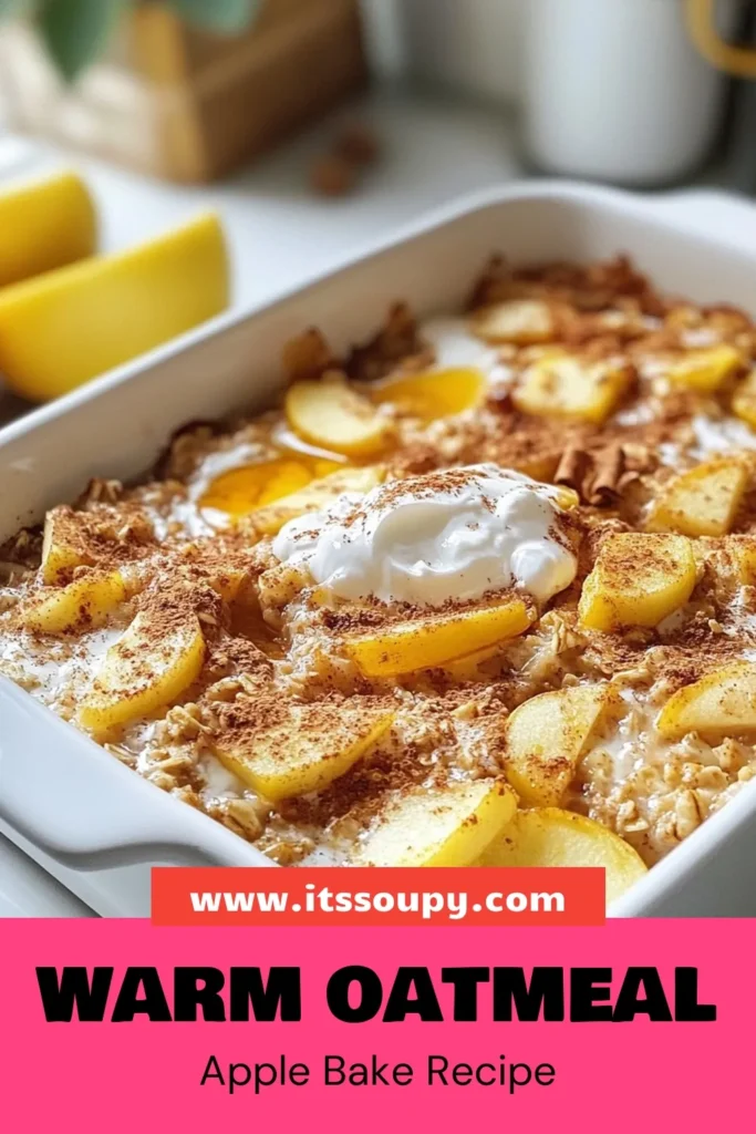 Looking for a delicious way to start your day? Try this Oatmeal Apple Bake! It's a perfect blend of baked oatmeal with apples, bringing you a warm, comforting breakfast packed with flavor. This healthy breakfast recipe is easy to make, featuring apple cinnamon goodness that the whole family will love. Simple prep time and nourishing ingredients make it a must-try. Save this easy oats recipe for your next breakfast! #HealthyBreakfast #BakedOatmeal #BreakfastIdeas #AppleCinnamon