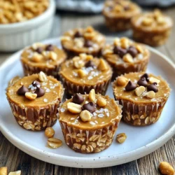 - 1 cup rolled oats - 1/2 cup natural peanut butter - 1/4 cup honey or maple syrup - 1/2 teaspoon vanilla extract - 1/4 cup mini chocolate chips (or carob chips) - 1/4 cup chopped nuts (e.g., almonds or walnuts) - Pinch of sea salt These ingredients come together to create a tasty and healthy treat. The rolled oats add texture, while the peanut butter gives a rich flavor. Honey or maple syrup adds sweetness, and the vanilla extract brings warmth to each bite. Mini chocolate chips are a fun touch, and chopped nuts add a nice crunch. You can switch things up based on what you have. Here are some ideas: - Use almond butter or cashew butter instead of peanut butter. - Swap honey for agave syrup for a vegan option. - Add seeds like chia or flax for extra nutrition. - Mix in dried fruit like raisins or cranberries for a fruity twist. These options let you get creative while keeping the snack nutritious and tasty. Choosing good quality ingredients makes a big difference. Look for natural peanut butter with no added sugar or oils. Organic rolled oats are great because they are less processed. If possible, choose raw honey or pure maple syrup for better flavor. Fresh nuts will give you the best crunch and taste. Quality ingredients ensure your no-bake cups are not only delicious but also healthy! {{ingredient_image_1}} Making no-bake peanut butter oat cups is simple and quick. You need only a few ingredients. This recipe takes around 10 minutes to prep. After mixing, you chill the cups for 30 minutes. 1. Mix the Base: In a large bowl, combine 1 cup of rolled oats, 1/2 cup of peanut butter, 1/4 cup of honey, and 1/2 teaspoon of vanilla extract. Stir until the mix is sticky and well-blended. 2. Add Extras: Toss in 1/4 cup of mini chocolate chips and 1/4 cup of chopped nuts. Fold gently to ensure even distribution. 3. Prep the Muffin Tin: Line a muffin tin with paper liners. You can also use cooking spray to grease the cups lightly. 4. Fill the Cups: Scoop the mixture into the muffin cups. Press down firmly to pack them tightly. 5. Chill: Place the muffin tin in the fridge for at least 30 minutes. This helps the cups set and hold their shape. 6. Serve: After chilling, remove the cups from the tin. Optionally, sprinkle a pinch of sea salt on top for extra flavor. - Mixing: Look for a sticky texture when combining all base ingredients. - Folding: Ensure the chocolate chips and nuts are evenly mixed without breaking them. - Packing: The mixture should be firmly pressed into each muffin cup. - Chilling: Cups should be firm to the touch after 30 minutes in the fridge. These steps make delicious, healthy snacks easy to prepare. Enjoy your oat cups! One common mistake is not packing the mixture tightly into the muffin cups. If you don’t press it down well, the cups may fall apart. Another mistake is skipping the chilling time. This step helps the cups set properly. Avoid using too much sweetener. It can make the cups too sticky and overly sweet. To get the best texture, use natural peanut butter. It has a smoother consistency and better flavor. Make sure the oats are rolled oats, not instant. Rolled oats give a chewier bite. When mixing, combine the wet and dry ingredients well. This creates a uniform texture. If the mixture feels too dry, add a bit more peanut butter. These oat cups are great on their own. You can also serve them with yogurt or fruit for a more filling snack. They pair well with a glass of milk or a smoothie. For a fun twist, try adding sliced bananas on top. You can even drizzle some extra honey or chocolate syrup for added sweetness. Pro Tips Chill Time Matters: Allowing the cups to chill for at least 30 minutes is crucial for them to set properly. If you can, chill them longer for an even firmer texture. Nut Butter Variation: Feel free to experiment with different nut butters like almond or cashew for a unique flavor twist that keeps things interesting! Sweetness Level: Adjust the amount of honey or maple syrup to your taste. If you prefer less sweetness, start with less and add more gradually. Storage Tips: Store the oat cups in an airtight container in the refrigerator for up to a week. They also freeze well, making them perfect for meal prep! {{image_2}} You can easily change up the flavor of your oat cups. If you want a nut-free version, use sunbutter instead of peanut butter. This still gives you that creamy taste. You can also try almond butter for a different twist. For a fun flavor, add cinnamon or cocoa powder. A dash of cinnamon brings warmth, while cocoa adds a rich chocolatey taste. Feel free to swap sweeteners. If you want a lower-calorie option, use agave syrup instead of honey. You can also try maple syrup for a unique flavor. If you need a nut-free option, use seeds like sunflower or pumpkin seeds instead of nuts. For a grain-free option, use crushed gluten-free cereal in place of oats. Make your oat cups extra special with fun presentations. Serve them on a colorful plate. Add some fresh fruit or extra chocolate chips on the side. You can also stack the cups in a clear jar for a cute display. Wrap them in pretty paper for gifts or snacks on the go. This makes them look good and taste even better! To keep your no-bake peanut butter oat cups fresh, store them in an airtight container. You can stack them in layers, separating each layer with parchment paper. This way, they won’t stick together. Place the container in the fridge. The cold helps preserve their taste and texture. When stored properly, these oat cups can last for up to one week in the fridge. If you notice any change in smell or texture, it’s best to toss them out. Remember, freshness is key to enjoying the full flavor of peanut butter and oats. If you want to keep the oat cups longer, freezing is a great option. Wrap each cup tightly in plastic wrap or foil. Then, place them in a freezer bag or container. They can last up to three months in the freezer. When you're ready to eat one, let it thaw in the fridge overnight. Enjoy a quick, tasty snack anytime! Yes, you can use other nut butters. Almond butter and cashew butter work well. Just make sure the butter is smooth and creamy. This keeps your oat cups nice and sticky. You might want to adjust the sweetness. Some nut butters taste less sweet than peanut butter. To make these oat cups vegan, replace honey with maple syrup. Maple syrup gives a sweet taste without using any animal products. Also, check your nut butter. Ensure it does not have any added ingredients like honey. Most natural nut butters are vegan-friendly. If your mixture feels too dry, add a bit more nut butter. You can also add a splash of milk or plant-based milk. Stir well after each addition. This helps to reach a sticky consistency. You want the mixture to stick together but not be too wet. The blog post guides you through every important step. You learned about key ingredients and how to pick quality ones. I shared easy steps to prepare your dish, along with tips to avoid common mistakes. You can experiment with flavor variations and serve ideas to excite your meals. Finally, you got solid advice on storage to keep your food fresh and tasty. Remember, cooking is about enjoyment and creativity. Dive in and make something delicious today!