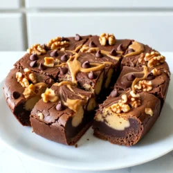 To make Peanut Butter Earthquake Cake, you will need: - 1 package chocolate cake mix (15.25 oz) - 1 cup water - 1/2 cup vegetable oil - 3 large eggs - 1 cup creamy peanut butter - 1 cup powdered sugar - 1 cup chocolate chips - 1 cup chopped walnuts (optional) - 1/2 teaspoon vanilla extract You can swap some ingredients if needed: - Use apple sauce instead of vegetable oil for a healthier option. - Any nut butter can replace peanut butter. Almond butter works well. - You can use whole eggs or egg whites, depending on your diet. - For a nut-free cake, skip the walnuts or choose seeds instead. Using good ingredients makes a big difference. Fresh eggs give better texture. High-quality chocolate chips add rich flavor. If you can, choose organic peanut butter. It tastes better and is healthier. Remember, the cake's success relies on these choices. The better the ingredients, the tastier the cake! {{ingredient_image_1}} Start by preheating your oven to 350°F (175°C). This step is key for even baking. Next, take a large mixing bowl. Combine the chocolate cake mix, water, vegetable oil, and eggs. Use a whisk to mix well. Make sure there are no lumps. Once mixed, pour the cake batter into a greased 9x13 inch baking dish. Spread it evenly across the dish. In another bowl, add the creamy peanut butter, powdered sugar, and vanilla extract. Stir until the mixture is smooth and well combined. This creates a rich, sweet layer to add to your cake. Once it's ready, drop spoonfuls of this mixture over the cake batter. Let it sink slightly into the batter. This will create the "earthquake" effect when baked. Now it’s time to bake! Add chocolate chips and walnuts on top of the batter and peanut butter mixture. Use a knife or skewer to gently swirl the batter. Create a marbled effect, but avoid overmixing. Place the dish in the oven and bake for 30-35 minutes. To check if it's done, insert a toothpick in the center. If it comes out clean, your cake is ready! Let it cool in the pan on a wire rack before serving. To get the best texture in your Peanut Butter Earthquake Cake, focus on mixing. Combine the cake mix, water, oil, and eggs until smooth. Avoid lumps for a fluffy result. When you add the peanut butter mix, don’t over swirl it. This keeps your cake light and fluffy, with rich pockets of flavor. Many home cooks make a few common mistakes. First, don’t skip greasing your pan. This prevents sticking and makes serving easier. Second, be careful with mixing times. Overmixing can lead to a dense cake. Lastly, remember to check your oven temperature. An oven that’s too hot can burn the edges while leaving the center raw. Having the right tools will make baking easier. Here’s what I recommend: - Mixing bowls - Measuring cups and spoons - A whisk for blending - A spatula for spreading - A 9x13 inch baking dish - A toothpick for testing doneness These tools help you work quickly and efficiently, ensuring your cake turns out perfect every time. Pro Tips Use Room Temperature Ingredients: Ensure your eggs and peanut butter are at room temperature for better mixing, which helps achieve a smoother batter. Don't Overmix the Batter: Mix until just combined to keep your cake light and fluffy; overmixing can lead to a dense texture. Swirling Technique: When swirling the peanut butter mixture into the batter, aim for a gentle motion to create beautiful marbling without fully blending. Cool Completely Before Serving: Allow the cake to cool in the pan to ensure it sets properly, making it easier to slice and serve. {{image_2}} You can make this cake gluten-free with a simple swap. Use a gluten-free chocolate cake mix instead of regular. Check the label to ensure it meets your needs. The rest of the recipe stays the same. You still get that rich, chocolatey goodness with a tasty peanut butter twist. If you need a nut-free option, leave out the walnuts. You can also replace peanut butter with sunbutter. This sunflower seed butter gives you a similar creamy texture. It adds a nice flavor without nuts. Just make sure to check for any allergies. Feel free to get creative! You can add different flavors to the cake. Try using white chocolate chips instead of regular ones. Or mix in some caramel sauce for a sweet surprise. Want a touch of spice? Add a pinch of cinnamon or some coffee to the batter. These small changes make your cake unique and fun! To keep your Peanut Butter Earthquake Cake fresh, store it in an airtight container. You can leave it at room temperature for up to three days. If you want to keep it longer, place it in the fridge. Just make sure it’s covered well to avoid drying out. You can freeze this cake for up to three months. First, let the cake cool completely. Then, slice it into squares. Wrap each piece tightly in plastic wrap, and then place them in a freezer bag. Label the bag with the date, so you remember when you froze it. When you're ready to serve the cake, thaw it in the fridge overnight. You can also warm it slightly in the microwave for a few seconds. This will bring back its soft texture. For an extra treat, drizzle some melted peanut butter on top before serving. To make sure your cake rises, follow the recipe closely. Use the right amount of ingredients. Always check the expiration date on your baking powder. Ensure your oven is preheated to 350°F. Do not open the oven door too soon. This helps keep the heat in while baking. Yes, you can use different cake mixes. Vanilla or marble cake mixes work well. They add a fun twist to the cake. Just remember that the flavor will change. Make sure to keep the baking time the same. Peanut Butter Earthquake Cake has roots in American kitchens. It became popular in the 1990s. The name comes from the marbled look after baking. The mix of chocolate and peanut butter makes it special. Many enjoy this cake for gatherings and parties. It’s a fun dessert that kids and adults love. This blog post covered all you need for making Peanut Butter Earthquake Cake. We explored ingredients, step-by-step instructions, and helpful tips. I shared variations to suit different diets and storage info for leftovers. Remember to focus on ingredient quality and avoid common mistakes to make the best cake. With these insights, you can bake successfully and enjoy a delicious treat. Happy baking, and enjoy sharing your cake!