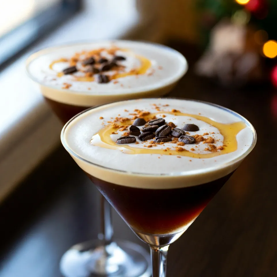 To make a delightful Holiday Espresso Martini, gather these simple ingredients: - 1 cup freshly brewed espresso, cooled - 1/2 cup almond milk (or any milk of your choice) - 2 tablespoons maple syrup - 1 teaspoon vanilla extract - 1 scoop of vanilla or coffee-flavored ice cream (optional) - Coffee beans (for garnish) - Ground cinnamon (optional, for garnish) You can add fun touches to your Holiday Espresso Martini. Here are some ideas: - Use whipped cream on top for extra creaminess. - Try a sprinkle of nutmeg instead of cinnamon for a different flavor. - Add a splash of coffee liqueur for a boozy twist. - Use flavored syrups, like hazelnut or caramel, in place of maple syrup. Having the right tools makes this recipe easy. Here’s what you will need: - Espresso maker or coffee machine - Blender for mixing - Measuring cups and spoons - Chilled martini glasses for serving - Stirring spoon for mixing With these ingredients and tools, you're ready to create a festive drink that warms your heart. Enjoy! {{ingredient_image_1}} 1. First, brew 1 cup of fresh espresso. Let it cool to room temperature. 2. Next, grab your blender. Add the cooled espresso, 1/2 cup of almond milk, 2 tablespoons of maple syrup, and 1 teaspoon of vanilla extract. If you want a creamy touch, add 1 scoop of ice cream. 3. Blend the mixture on high speed. Blend until it becomes frothy and well mixed. 4. Taste your mixture. If you want it sweeter, add more maple syrup. 5. Pour the espresso mixture into chilled martini glasses. 6. Finally, garnish your drink. Use a few coffee beans and a sprinkle of ground cinnamon for that festive look. - Always use fresh coffee beans. The fresher the beans, the better the flavor. - Use a good espresso machine or a stovetop maker for best results. - Make sure the water temperature is right. It should be around 190°F to 200°F. - Don’t rush the brewing process. Allow the espresso to flow slowly for full flavor. - Start blending on a low speed. This helps mix the ingredients without splattering. - Gradually increase to high speed. This creates a nice froth. - Blend for about 30 seconds. This should give you a smooth and creamy texture. - If you see any lumps, blend a little longer. You want it to be perfectly smooth. To wow your guests, serve the Holiday Espresso Martini in chilled glasses. This keeps the drink cool and refreshing. Before pouring, chill your martini glasses in the freezer for about 10 minutes. The bright colors of the espresso mix look great in clear glass. You can also add a few ice cubes to the glass before pouring for a fun touch. Seasonal spices boost the flavor of your cocktail. Ground cinnamon is a must-try for a warm taste. Just sprinkle a bit on top for a cozy aroma. You can also add a dash of nutmeg or even pumpkin spice for a festive twist. These spices pair well with coffee, making your drink even more delightful. A frothy texture makes your drink feel fancy. To get that foam, blend the mixture on high speed. This helps incorporate air, creating a nice froth. If you want extra creaminess, add a scoop of vanilla or coffee-flavored ice cream. It blends in well and adds a rich taste. Just remember, the more you blend, the frothier it gets! Pro Tips Espresso Quality: Use high-quality, freshly roasted coffee beans for the best espresso flavor. Chill the Glasses: Chilling your martini glasses beforehand will keep your drink colder for longer. Sweetness Adjustment: Adjust the maple syrup according to your taste preference; start with less and add more if needed. Garnish Creativity: Experiment with different garnishes like whipped cream or chocolate shavings for added flair. {{image_2}} You can switch up the milk in your Holiday Espresso Martini to change the taste. Almond milk adds a nutty flavor. Oat milk gives a creamy texture and a slight sweetness. Coconut milk brings a tropical twist. Each choice gives a different vibe to your drink. Feel free to experiment with any milk you love. Adding liqueurs can really boost the holiday feel of your drink. You can try coffee liqueur for a deeper coffee taste. Hazelnut liqueur brings a sweet, nutty flavor. Or, use peppermint schnapps for a festive twist. These additions make your espresso martini feel special and rich. Garnishing your Holiday Espresso Martini can wow your guests. Try using coffee beans on top for a classic look. A sprinkle of ground cinnamon adds warmth and spice. You can also add a twist of orange peel for a fresh note. Use whipped cream for a fun, creamy finish. These touches make your drink look as good as it tastes. You might have extra espresso martini mix after your party. To store it, pour the mix into an airtight container. Seal it tightly and place it in the fridge. Use it within two days for the best taste. If you wait too long, the flavor may fade, and it won’t taste as fresh. Making your espresso martini mix ahead of time is smart. Brew your espresso and let it cool. Then, mix it with almond milk, maple syrup, and vanilla extract. Blend it well as per the recipe. You can store this mix in the fridge for up to two days. Just remember to stir or shake it before serving to bring back the froth. For best results, keep your espresso mix in a clean, airtight container. This helps keep out any odors from your fridge. Store it at the back of the fridge where it's coldest. When you’re ready to serve, pour it into chilled martini glasses. Adding ice cubes is great if you want it colder. Enjoy your festive drink! I recommend using a medium to dark roast espresso. This type gives a rich flavor. It balances well with the sweet maple syrup and creamy milk. If you want more depth, try a single-origin espresso. Freshly brewed espresso will always taste best. Yes, you can easily make this drink non-alcoholic. Just skip the alcohol and use the same ingredients. The blend of espresso, almond milk, and maple syrup creates a tasty mocktail. Adding vanilla ice cream enhances creaminess and flavor without the alcohol. To adjust sweetness, taste the mixture after blending. If you want it sweeter, add more maple syrup. Start with a small amount, then blend again. You can also use flavored syrups if you enjoy different tastes. Always blend, taste, and adjust to find your perfect balance. You learned how to make a Holiday Espresso Martini step by step. We covered ingredients, tips, and fun variations. Remember to use fresh espresso for the best taste. Experiment with different flavors and garnishes. Try out storage tips to prep for your next party. Enjoy this festive drink and impress your guests with your skills. Mixing simple elements can create something special. Now, get your ingredients and start mixing!