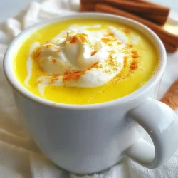 To make a soothing Golden Milk Turmeric Latte, gather these simple ingredients: - 2 cups almond milk (or milk of choice) - 1 teaspoon ground turmeric - 1/2 teaspoon ground cinnamon - 1/4 teaspoon ground ginger - 1 tablespoon coconut oil - 1 tablespoon honey or maple syrup (to taste) - A pinch of black pepper (to enhance turmeric absorption) - Optional: whipped coconut cream for topping Each ingredient plays a special role in this drink. Almond milk gives a smooth base. Turmeric adds a bright color and many health benefits. Cinnamon and ginger bring warmth and spice. Coconut oil makes the drink rich and creamy. Honey or maple syrup sweetens to your liking. Black pepper helps your body take in turmeric better. If you want, add whipped coconut cream for a fun touch. This drink is not just tasty; it’s also a great way to warm up and relax. {{ingredient_image_1}} 1. Heating the milk Start by pouring 2 cups of almond milk into a small saucepan. Heat it over medium-low heat. You want the milk warm but not boiling. 2. Whisking in spices Once the milk is warm, add 1 teaspoon of ground turmeric, 1/2 teaspoon of ground cinnamon, 1/4 teaspoon of ground ginger, and a pinch of black pepper. Use a whisk to mix everything well. Keep whisking until there are no lumps. 3. Adding coconut oil and sweetener Now it’s time to stir in 1 tablespoon of coconut oil. Whisk until it melts and blends into the milk. After that, add 1 tablespoon of honey or maple syrup. Taste the mix and adjust the sweetness if needed. 4. Frothing the mixture Remove the saucepan from the heat. Use a frother or a whisk to froth the mixture for about a minute. This will create a creamy texture, making your drink even better. 5. Serving suggestions Pour your golden milk into mugs. If you want, you can top it with whipped coconut cream for a nice touch. Enjoy this drink warm for a cozy experience! Choosing the right milk alternative can change the taste. I recommend almond milk for a nutty flavor. Coconut milk adds creaminess, while oat milk gives a mild sweetness. Pick what fits your taste. Balancing flavors with sweetener is key. Honey or maple syrup can make your drink just right. Start with one tablespoon, then taste. You can add more if you like it sweeter. Enhancing turmeric absorption with black pepper makes a big difference. A pinch of black pepper helps your body use turmeric better. This small step boosts the health perks of your drink. Enjoy your golden milk! Pro Tips Use Fresh Turmeric: For a more vibrant flavor and color, consider using fresh turmeric root instead of ground turmeric. Just grate a small piece into the mixture for a fresher taste. Froth for Texture: Frothing the latte not only enhances its creaminess but also helps to blend the spices evenly, creating a smooth and delightful drink. Adjust Sweetness: Taste your latte before serving and adjust the sweetness according to your preference. Maple syrup gives a unique flavor that complements the spices well. Health Boost: Adding a pinch of black pepper is essential as it helps to enhance the absorption of curcumin, the active compound in turmeric, maximizing its health benefits. {{image_2}} You can make Golden Milk Turmeric Latte in many fun ways. If you want a vegan option, simply swap almond milk for coconut milk or oat milk. These choices keep the drink creamy and tasty. You can also add other spices to change the flavor. Nutmeg adds warmth and depth. Cardamom gives a sweet, floral note. Just sprinkle a little in while whisking the spices. Sweeteners are easy to change too. Instead of honey or maple syrup, try agave nectar for a milder sweetness. You can also use stevia if you want to cut calories. Adjust the amount to fit your taste. These small tweaks let you enjoy Golden Milk in your own style. Each variation brings a new twist that keeps your drink exciting. To keep your Golden Milk fresh, use an airtight glass container. Glass helps keep flavors intact. You can also use BPA-free plastic containers if you prefer. When reheating, warm the milk slowly on the stove. Stir it well to mix everything. You can also use the microwave. Heat in short bursts and stir in between. Homemade Golden Milk lasts about 3 to 5 days in the fridge. If it smells off or changes color, it’s best to toss it. Enjoy this drink while it’s at its best! Turmeric has many health benefits. It may help reduce inflammation and improve digestion. It also has antioxidants that protect your cells. Some studies suggest it might boost your mood. Drinking Golden Milk can be a tasty way to enjoy these benefits. Yes, you can use any milk you like. Almond milk is a great choice, but you could try oat, coconut, or regular cow's milk. Each type will change the drink's flavor and texture slightly. So feel free to explore what works best for you. Golden Milk is safe for most people. However, those with allergies to any ingredient should avoid it. If you take certain medications, check with a doctor. Pregnant women should also ask their doctor before mixing turmeric into their diet. You can find pre-made Golden Milk in many health food stores. Some coffee shops may offer it too. You can also buy it online from various brands. However, making it at home is simple and often healthier. In this post, we explored the simple steps to make Golden Milk. We covered the ingredients you'll need, like almond milk, turmeric, and spices. Then, we walked through preparation tips to create the perfect blend. Don't forget the variations for a personal twist and storage tips for leftovers. Golden Milk is not only tasty; it offers health benefits too. Enjoy experimenting with flavors and enjoy your warm drink!