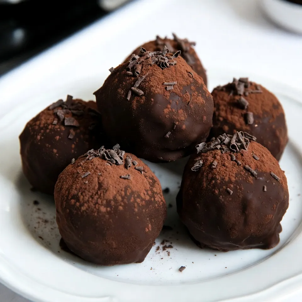 - 8 oz dark chocolate, chopped - 1/2 cup heavy cream - 1 tablespoon instant espresso powder - 1 teaspoon vanilla extract - 1/4 teaspoon salt - 1/2 cup powdered sugar To make Irish Cream Espresso Truffles, you need a few key ingredients. First, dark chocolate adds depth. I recommend using good quality chocolate for the best taste. Next, heavy cream gives a rich and smooth texture. Instant espresso powder boosts the coffee flavor. Vanilla extract adds a sweet note. A pinch of salt balances the sweetness. Lastly, powdered sugar helps sweeten the truffles. - Cocoa powder - Shaved chocolate - Chocolate sprinkles For a fun twist, you can coat your truffles. Cocoa powder gives a classic finish. Shaved chocolate adds elegance. Chocolate sprinkles bring a festive touch. These options make your truffles not just tasty, but also visually appealing! {{ingredient_image_1}} 1. Heating the cream: Start by pouring the heavy cream into a small saucepan. Heat it over medium heat. Watch closely until it steams. Don’t let it boil. 2. Adding espresso powder: Once the cream is hot, stir in the instant espresso powder. Mix well until it fully dissolves. This adds a rich coffee flavor. 3. Incorporating dark chocolate, vanilla, and salt: Remove the pan from heat. Add the chopped dark chocolate, vanilla extract, and salt. Stir until everything melts together. You want a smooth and shiny mixture. 1. Cooling the ganache: Pour the ganache into a bowl. Let it cool to room temperature. Once cool, cover it with plastic wrap. Place it in the fridge for about two hours. You want it firm enough to scoop. 2. Scooping and rolling the truffles: After chilling, use a melon baller or your hands, dusted with cocoa powder, to scoop small portions. Roll each portion into a ball. Aim for a uniform size for even bites. 1. Coating in cocoa powder or sprinkles: Roll each truffle in cocoa powder until fully coated. For a fun twist, try rolling some in chocolate sprinkles or adding shaved chocolate on top. 2. Refrigerating for firming: Place the truffles on a parchment-lined tray. Refrigerate them for another 30 minutes. This helps them firm up before you serve. Enjoy your delicious Irish Cream Espresso Truffles! To make a smooth ganache, control the temperature when heating the cream. Heat the heavy cream over medium heat until it steams but does not boil. Boiling can change the texture and taste. Once you add the espresso powder, mix it well. This ensures that the espresso blends fully with the cream. Then, when you add the dark chocolate, vanilla, and salt, stir until everything melts. A smooth mixture is key for great truffles. When rolling the truffles, dust your hands with cocoa powder. This prevents the chocolate from sticking to your fingers. It also adds a nice touch to the truffles. Aim for size consistency when forming the truffles. Each one should be about the same size. This way, everyone enjoys even bites. Use a melon baller or your hands to scoop and roll. For presentation, serve your truffles in a decorative box or on a pretty platter. You can garnish them with a light dusting of cocoa powder. A sprig of mint adds a fresh look. Pair these truffles with coffee or a sweet dessert wine. The flavors complement each other well. Enjoy these treats at a gathering or as a special gift! Pro Tips Quality Chocolate Matters: Use high-quality dark chocolate for a richer flavor and smoother texture in your truffles. Chill Before Rolling: Ensure the chocolate mixture is fully chilled before rolling to prevent melting and maintain shape. Experiment with Coatings: Try rolling your truffles in crushed nuts, coconut, or flavored cocoa powder for unique variations. Serving Suggestions: Pair these truffles with a strong coffee or dessert wine for an indulgent treat. {{image_2}} You can make Irish Cream Espresso Truffles even better with some fun flavors. Adding liqueurs like Irish whiskey or coffee liqueur gives a deeper taste. You can also try infusing your truffles with orange zest for a bright twist. Just mix a little zest into the ganache. This adds a fresh and zesty flavor that pairs well with chocolate. Instead of just cocoa powder, you can coat your truffles in different ways. Dipping them in tempered chocolate creates a smooth and shiny finish. You can also roll your truffles in crushed nuts or coconut flakes for a crunchy texture. Both options add a new layer of flavor and fun. When serving your truffles, think about how to make them stand out. You can include them in a dessert platter for a sweet treat spread. For gift ideas, pack them in a cute box or jar. Adding a ribbon makes a lovely touch. These simple changes make your truffles even more special for friends and family. To keep your Irish Cream Espresso Truffles fresh, store them in the fridge. Place them in an airtight container. This helps prevent any unwanted smells from affecting their taste. Keep the truffles away from strong-flavored items. To maintain their texture, let them sit at room temperature for a few minutes before serving. This allows them to soften slightly and enhances the chocolate flavor. Avoid storing them in the door of the fridge, as the temperature can vary too much. These truffles last about one week in the fridge. After that, they may lose their best flavor and texture. Watch for signs of spoilage. If you see any mold or the chocolate appears dull and dry, it’s time to toss them. Keep in mind that the fresher they are, the better they taste. Enjoy these delightful treats within that week for the best experience! It takes about 20 minutes to prepare the truffles. Then, you need to chill them for about 2 hours. This gives the mixture time to firm up. Finally, let them chill for another 30 minutes after rolling. In total, expect to spend around 2 hours and 50 minutes from start to finish. Yes, you can freeze the truffles! First, place them on a tray and freeze them for about an hour. This helps them hold their shape. After that, transfer them to an airtight container or a freezer bag. They can stay frozen for up to 2 months. To enjoy them, thaw them in the fridge overnight before serving. I recommend using dark chocolate for the best flavor. It gives the truffles a rich taste that pairs well with espresso. If you prefer a sweeter option, you can use milk chocolate. For a lighter touch, white chocolate works too, but it will change the flavor profile. Choose good-quality chocolate for the best results. Irish Cream Espresso Truffles are fun to make and enjoy. You learned the ingredients, steps, and tips for perfect truffles. I also shared storage details and fun variations to try. Putting a twist on this treat can lead to even more delicious flavors. Whether for yourself or as gifts, these truffles are a sweet delight. So grab your ingredients, get started, and savor every bite!