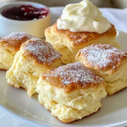 To make easy plain scones, you need the following key items: - 2 cups all-purpose flour - 1/4 cup granulated sugar - 1 tablespoon baking powder - 1/2 teaspoon salt - 1/2 cup unsalted butter, cold and cubed - 3/4 cup heavy cream - 1 large egg, beaten (for egg wash) - Optional: 1/2 cup dried fruit (like cranberries or raisins) or chocolate chips These measurements work well for eight scones. If you want more, just double the ingredients. You can also reduce sugar if you prefer less sweetness. Use a kitchen scale for precise measurements, especially with flour. This helps ensure your scones turn out perfectly every time. If you don’t have heavy cream, milk can work in a pinch. Just use less to avoid a wet dough. For a dairy-free version, use coconut cream or almond milk. If you want a healthier spin, try whole wheat flour or a gluten-free blend. Always keep an eye on texture when making these swaps. {{ingredient_image_1}} Start by preheating your oven to 400°F (200°C). This step helps the scones rise nicely. Next, line a baking sheet with parchment paper. This keeps the scones from sticking to the pan. In a large mixing bowl, combine the dry ingredients. Add 2 cups of all-purpose flour, 1/4 cup of granulated sugar, 1 tablespoon of baking powder, and 1/2 teaspoon of salt. Use a whisk to mix them well. It’s important to blend these ingredients evenly for the best taste. Now, it’s time to add the butter. Take 1/2 cup of cold, cubed unsalted butter and put it in the bowl. Use your fingers or a pastry cutter to mix it with the flour. Keep mixing until it looks like coarse crumbs. Make a well in the center and pour in 3/4 cup of heavy cream. If you want, you can add 1/2 cup of dried fruit or chocolate chips here. Gently fold the mixture until it just comes together. Be careful not to overmix; this keeps your scones light and fluffy. To get light and fluffy scones, use cold butter. This keeps the fat solid, creating steam during baking. Mix the butter into the flour until it looks like crumbs. Do not overwork the dough; this helps keep it tender. Pat the dough gently, instead of rolling it out. One common mistake is overmixing the dough. This can make your scones tough. Another mistake is not using cold ingredients. Warm butter or cream can ruin the texture. Make sure your baking powder is fresh. Expired baking powder won’t help your scones rise. You can add dried fruit or chocolate chips for fun flavors. Try cranberries, raisins, or even lemon zest. For a richer taste, swap half the cream with yogurt. You can also sprinkle sugar on top before baking for a sweet crust. Dust with powdered sugar when serving for a nice touch. Pro Tips Use Cold Butter: Ensure your butter is very cold; this helps create flaky layers in your scones. Don't Overmix: Mix the dough just until combined to maintain a tender texture. Experiment with Flavors: Try adding zest from citrus fruits or different extracts for unique flavors. Check for Doneness: The scones should be lightly golden; avoid overbaking for the best texture. {{image_2}} You can easily add dried fruits to your scones. Dried cranberries or raisins work well. They add sweetness and chewiness to each bite. I recommend using about half a cup. Mix them in when you add the cream. This simple addition makes the scones more exciting. Chocolate chips are another fun option for scones. They bring rich flavor and sweetness. Use semi-sweet or dark chocolate chips, depending on your taste. Just like with dried fruits, add about half a cup when mixing in the cream. This will create a delightful treat for chocolate lovers. You can get creative with flavors! Try adding spices like cinnamon or nutmeg. You can also use zest from lemons or oranges for a fresh twist. Those flavors mix well with the buttery scone base. Just be sure to keep the total mix-ins around half a cup. This way, your scones stay light and fluffy while still being tasty. To keep your scones fresh, place them in an airtight container. This helps maintain their softness. If you want them to last longer, store them at room temperature. For best taste, enjoy them within two days. You can freeze scones to enjoy later. Let them cool completely first. Wrap each scone in plastic wrap. Then, place them in a freezer bag. Make sure to remove as much air as possible. They will last up to three months in the freezer. To reheat scones, take them out of the freezer. Let them thaw at room temperature. For a warm scone, preheat your oven to 350°F (175°C). Place the scone on a baking sheet and heat for about 10 minutes. This helps restore their fluffy texture. Enjoy your warm, fresh scones again! Fluffy scones come from a few key steps. First, use cold butter. The cold butter creates steam when baking. This steam makes the scones rise and become fluffy. Second, don't overmix the dough. Overmixing can make the scones dense. Mix just enough so that the ingredients combine. Lastly, the right amount of baking powder also helps. It gives scones the lift they need. You can use whole wheat flour, but it will change the texture. Whole wheat flour makes scones denser and heartier. You may want to mix it with all-purpose flour. A good ratio is half whole wheat and half all-purpose. This way, you get some health benefits without losing fluffiness. To check if scones are done, look for a light golden color on top. They should also feel firm to the touch. You can insert a toothpick in the center. If it comes out clean, the scones are ready. Don't forget to let them cool a bit before serving for the best taste! This guide covered all the key steps to crafting perfect scones. We discussed essential ingredients, measurements, and tasty substitutions. I shared methods for mixing and prep, plus tips for the best texture. You learned about delicious variations like fruits and chocolate. Finally, I provided storage and reheating tips for leftovers. With this knowledge, you can create scones that impress anyone. Enjoy your baking adventure and have fun experimenting!