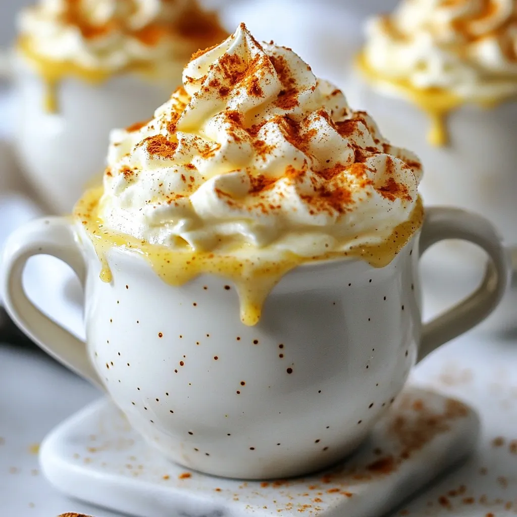 To make Fireball Eggnog, you will need: - 4 cups whole milk - 1 cup heavy cream - 4 eggs - 3/4 cup sugar - 1 teaspoon vanilla extract - 1 teaspoon ground cinnamon - 1/2 teaspoon ground nutmeg - 1/4 teaspoon ground cloves - 1 teaspoon maple syrup - Pinch of salt - 1/4 cup crushed cinnamon candy (like Hot Tamales) for garnish - Whipped cream for topping You can change some ingredients if needed. For a lighter drink, use 2% milk instead of whole milk. You can swap heavy cream for coconut cream for a dairy-free version. If you want less sugar, try a sugar substitute. For spices, you can use pumpkin pie spice in place of cinnamon, nutmeg, and cloves. Always pick the best ingredients for a tasty eggnog. Use fresh eggs for a rich flavor. Choose whole milk and heavy cream with no added ingredients. Look for pure vanilla extract, not imitation. Fresh spices will give you the best taste. If you can, buy local cinnamon candy for a crunchy garnish. {{ingredient_image_1}} To make Fireball Eggnog, gather your ingredients first. You will need whole milk, heavy cream, eggs, sugar, and spices. This recipe takes about 15 minutes to prep and 2 hours to chill. 1. In a large mixing bowl, whisk together the sugar and eggs. Mix until it looks pale and frothy. 2. In a saucepan, combine the whole milk and heavy cream. Heat over medium heat until it steams. Do not let it boil. 3. Slowly add the warm milk mixture to the egg mixture while whisking. This helps keep the eggs from cooking too fast. 4. Pour the combined mixture back into the saucepan. Cook over low heat and stir often until it thickens slightly. It takes about 5 to 10 minutes. The mixture should coat the back of a spoon. 5. Remove the pan from heat. Stir in vanilla, cinnamon, nutmeg, cloves, maple syrup, and a pinch of salt. 6. Let the mixture cool, then put it in the fridge for at least 2 hours to chill. 7. When it's time to serve, ladle eggnog into cups. Top it with whipped cream. 8. Garnish with crushed cinnamon candy for a spicy touch and festive look. - Use fresh eggs for the best flavor and texture. - Whisk well to avoid lumps in your mixture. - For a thicker eggnog, cook it a bit longer until it coats the spoon better. - Chill the eggnog well before serving. This makes it taste great. - Feel free to adjust spices for your taste. Add more cinnamon if you love it! When making Fireball eggnog, watch out for a few common errors. First, do not boil your milk and cream. Boiling can curdle the eggs. Instead, heat the mixture until it steams. Second, when mixing the eggs and sugar, whisk until frothy. This step helps create a light texture. Finally, if your eggnog is too thick, add a bit more cream for a smoother finish. To make your eggnog even better, try adding extras. A splash of bourbon or rum can enhance the taste. You can also use flavored whipped cream for added fun. Consider adding a bit of vanilla bean for a richer flavor. For texture, whisk your eggnog right before serving. This keeps it fluffy and light. Crushed cinnamon candy on top adds a nice crunch too! Serve your Fireball eggnog chilled for the best taste. After cooling in the fridge, pour it into cups. Use a ladle to get the perfect amount. Top each cup with whipped cream. Then, sprinkle crushed cinnamon candy on top. This drink is best enjoyed cold. If you prefer a warm drink, gently heat it on low. Just be careful not to boil it! Pro Tips Chill Your Ingredients: For the best flavor and texture, make sure your milk and cream are well chilled before mixing them into the eggnog. Whisk Vigorously: When tempering the eggs, whisk continuously to prevent them from scrambling. This ensures a smooth and creamy eggnog. Experiment with Spices: Feel free to adjust the spices according to your taste. Adding a pinch of cardamom or ginger can give your eggnog a unique twist. Make It Ahead: This eggnog can be made a day in advance. Letting it sit overnight enhances the flavors, making it even more delicious. {{image_2}} You can make a tasty eggnog without alcohol. Just skip the Fireball and add more spices. Use 1/4 cup of vanilla syrup instead. This adds sweetness and flavor. You get a delicious drink that everyone can enjoy. Kids love it too! You can add fun flavors to your eggnog. Try mixing in chocolate syrup for a rich taste. Just stir in 1/4 cup of syrup after cooking. For a vanilla twist, use 2 teaspoons of vanilla extract. This gives your drink a sweet and creamy touch. Cinnamon and nutmeg pair well with these flavors too. You can serve Fireball Eggnog cold or hot. If you serve it cold, chill it in the fridge for at least two hours. This makes it refreshing. For hot eggnog, warm it gently on the stove after it cools. Stir well to mix in the spices. Serve it in mugs and top it with whipped cream. Both ways taste great and fit the holiday spirit! After making Fireball Eggnog, you might have some left. Store it in a clean container with a tight lid. Refrigerate the eggnog right away. This keeps it fresh and safe to drink later. Always use a glass or plastic container. Avoid using metal, as it can change the taste. Homemade eggnog lasts about 3 to 5 days in the fridge. After this time, it may spoil. Look for any changes in smell or texture. If it smells off, throw it away. For the best flavor, enjoy your eggnog within the first few days. You can freeze Fireball Eggnog if you want to save some for later. Pour it into freezer-safe containers, leaving some space at the top. The eggnog expands when frozen. It can last up to 3 months in the freezer. When ready to drink, thaw it in the fridge overnight. Shake or stir well before serving to mix everything back together. Yes, you can use low-fat milk. However, whole milk gives a richer taste. Low-fat will make it less creamy. If you want a lighter drink, use low-fat. Just remember, it won't be as thick and smooth. Using raw eggs can be risky. They may carry salmonella. To make it safer, use pasteurized eggs. They are treated to kill bacteria. This way, you can enjoy your eggnog without worry. Fireball Eggnog fits many holiday events. Serve it at Christmas parties or family gatherings. It's perfect for New Year’s Eve celebrations too. People love a fun drink that warms them up in winter. You can make Fireball Eggnog ahead of time. Prepare it and chill for at least two hours. Store it in the fridge, covered. You can also make it a day before. Just give it a good stir before serving. You learned how to make eggnog with quality ingredients, step-by-step instructions, and tips. Remember to avoid common mistakes and know how to enhance flavor. You can also explore fun variations like non-alcoholic options and flavor additions. Finally, store leftovers properly to enjoy your eggnog later. With these tips, you can impress friends and family at any gathering. Enjoy your delicious homemade eggnog!