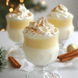 To make a delicious Vanilla Bean Eggnog Cocktail, gather these ingredients: - 4 large egg yolks - 1/2 cup granulated sugar - 2 cups milk - 1 cup heavy cream - 1 teaspoon pure vanilla extract - 1 vanilla bean, split and scraped - 1/4 teaspoon ground nutmeg - 1/4 teaspoon cinnamon - 1/2 teaspoon sea salt - Whipped cream for topping - Ground nutmeg and cinnamon for garnish For the best eggnog, use fresh ingredients. Here are some tips: - Choose organic eggs for rich flavor and color. - Use full-fat milk and cream for a creamy texture. - Select high-quality vanilla extract for the purest taste. - Fresh ground spices give a stronger flavor than pre-ground. - Find a fragrant vanilla bean; it should be plump and moist. If you need to make swaps, here are some ideas: - Use coconut milk for a dairy-free option. - Substitute sugar with honey or maple syrup for natural sweetness. - For a lighter drink, use low-fat milk instead of heavy cream. - Swap the vanilla bean for extra vanilla extract if needed. - If you're out of nutmeg, use allspice for a different flavor. {{ingredient_image_1}} First, gather all your ingredients. You will need: - 4 large egg yolks - 1/2 cup granulated sugar - 2 cups milk - 1 cup heavy cream - 1 teaspoon pure vanilla extract - 1 vanilla bean, split and scraped - 1/4 teaspoon ground nutmeg - 1/4 teaspoon cinnamon - 1/2 teaspoon sea salt - Whipped cream for topping - Ground nutmeg and cinnamon for garnish In a medium bowl, whisk together the egg yolks and sugar. Beat them until thick and pale, which should take about 2-3 minutes. This step is key. It helps create a rich and smooth texture. Next, take a saucepan. Over medium heat, combine the milk and heavy cream. Add the split vanilla bean, nutmeg, cinnamon, and sea salt. Stir occasionally. You want this mixture to get hot but not boil. This usually takes about 5-7 minutes. Once hot, slowly pour this milk mixture into the egg yolk mixture. Whisk continuously to avoid scrambling the eggs. After that, pour the combined mix back into the saucepan. Cook over low heat and stir constantly. You will know it's ready when it thickens enough to coat the back of a spoon, usually around 5-10 minutes. Be careful not to let it boil. Remove the saucepan from heat. Stir in the vanilla extract and discard the vanilla bean pod. Now, let the eggnog cool to room temperature. After it cools, refrigerate it for at least 2 hours, or until it is nice and chilled. To serve, gently stir the eggnog. Pour it into glasses and top with whipped cream. Finally, sprinkle some ground nutmeg and cinnamon on top for a festive touch. Enjoy your creamy treat! To make your eggnog rich and tasty, use fresh ingredients. Fresh egg yolks bring a nice creaminess. A good quality vanilla bean gives a deeper flavor. Scrape both the seeds and pod for the best taste. Don’t skip the nutmeg and cinnamon; they add warmth. Taste the mixture as you go. You can adjust the sweetness by adding more sugar if needed. The key to creamy eggnog is in the cooking. Cook the mixture on low heat. Stir constantly to avoid cooking the eggs too fast. You want it thick enough to coat the back of a spoon. If it’s too thin, keep cooking a bit longer. Let it cool before chilling. This helps it thicken more as it cools down. Garnishing can make your eggnog look festive. Top each glass with a dollop of whipped cream. Sprinkle ground nutmeg and cinnamon on top for flair. For extra fun, add a cinnamon stick or a split vanilla bean. These not only look nice but also add flavor as you sip. You can even add a few chocolate shavings for a sweet touch. Pro Tips Use Fresh Ingredients: For the best flavor, opt for fresh egg yolks and high-quality vanilla bean. This will enhance the overall taste of your eggnog. Chill Thoroughly: Allow the eggnog to chill for at least 2 hours before serving. This not only improves the flavor but also ensures a refreshing drink. Customize the Spice: Feel free to adjust the ground nutmeg and cinnamon according to your taste preferences. A touch more spice can elevate the festive flavor. Presentation Matters: Serve in festive glasses with a cinnamon stick or vanilla bean as a stirrer. This adds an elegant touch to your holiday gatherings. {{image_2}} You can make a delicious eggnog without alcohol. Just follow the main recipe but skip any spirits. The rich flavors from vanilla and spices still shine through. Use your favorite non-alcoholic drink to add a festive touch. A splash of flavored soda or sparkling water works well too. This option is perfect for kids or guests who prefer not to drink alcohol. You can create fun twists on classic eggnog. For a peppermint flavor, add a few drops of peppermint extract. This gives a refreshing kick. If you love chocolate, mix in some cocoa powder. Start with one tablespoon and adjust to taste. You can even add chocolate syrup for extra sweetness. These flavors can make your eggnog feel new and exciting. Some people prefer non-dairy drinks. You can use almond milk, coconut milk, or oat milk instead of regular milk and cream. These alternatives give a unique taste. Just make sure to choose unsweetened options to control the sweetness. Each kind will change the flavor slightly, so feel free to experiment. Enjoy your eggnog in a way that fits your diet! Store leftover eggnog in a clean glass jar or pitcher. Make sure to seal it well. It should stay fresh for up to three days in the fridge. Always give it a good stir before serving. This helps mix the flavors again. You can freeze eggnog if you want to save it longer. Pour it into airtight containers, leaving some space at the top. Liquid expands when frozen. Eggnog can last for about six months in the freezer. To use it, thaw in the fridge overnight. Stir well before serving. When reheating eggnog, do it slowly. Pour it into a saucepan and heat on low. Stir it often to avoid cooking the eggs again. Heat until warm but not boiling. This keeps the texture smooth and creamy. If you want, add fresh spices while reheating for extra flavor. You can use silken tofu or custard. Both options give a creamy texture. A quarter cup of silken tofu blends well. For custard, use a similar amount. These swaps work great in drinks, keeping the flavor smooth. Homemade eggnog stays fresh for about 3 to 5 days. Always keep it in the fridge. If you want to enjoy it longer, freeze it. Just remember to thaw in the fridge when you're ready to drink. Yes, store-bought eggnog is a quick option. If you use it, skip the egg yolks and sugar. Just heat the eggnog with spices, then add vanilla for extra flavor. This method saves time while still tasting great. This blog post covered key points for making great eggnog. We discussed the best ingredients, cooking steps, and helpful tips to enhance the flavor. You learned about ingredient substitutions, variations, and how to store leftovers safely. To make the best eggnog, focus on quality and creativity. Experiment with flavors and enjoy sharing your creation. You'll impress friends and family with your delicious eggnog skills!