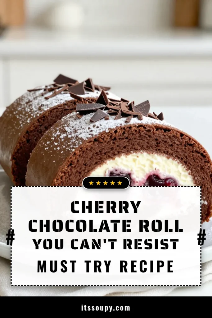 Indulge in this delightful Black Forest Cake Roll, a luxurious chocolate cherry roll that's perfect for any occasion! This cherry dessert recipe features a rich chocolate roll cake filled with fluffy whipped cream and sweet cherry filling. Discover how easy chocolate recipes can transform your dessert game. Get the full recipe and start impressing your friends and family today! Save this for later! #chocolatecherryroll #cherryrecipes #chocolaterollcake #dessertideas