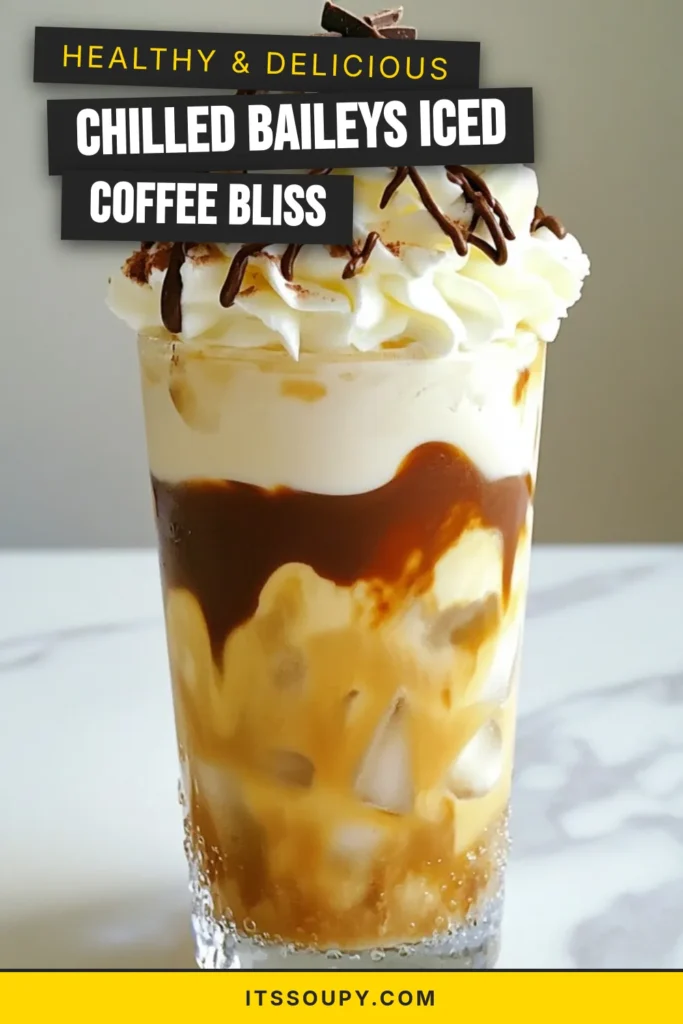 Indulge in the deliciousness of Baileys iced coffee with this easy chilled coffee recipe! Perfect for any time, this non-alcoholic coffee drink is a delightful treat featuring smooth Baileys non-alcoholic creamer, whipped cream, and chocolate syrup. You’ll love this simple coffee dessert that can be made in just 10 minutes. Refresh yourself today! Save this recipe for your next coffee craving! #BaileysIcedCoffee #ChilledCoffeeRecipe #EasyCoffeeDessert #NonAlcoholicCoffeeDrinks