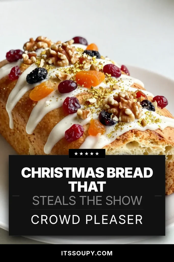 Get into the holiday spirit with this easy homemade Christmas bread recipe! This festive bread for holidays combines rich flavors of fruit and nut, making it a perfect centerpiece for your gatherings. Whether you're hosting or gifting, this fruit and nut bread recipe is sure to impress. Don't miss out on this delicious easy holiday bread that everyone will love. Save this recipe for later! #ChristmasBread #HolidayBaking #FestiveRecipes #BreadMaking