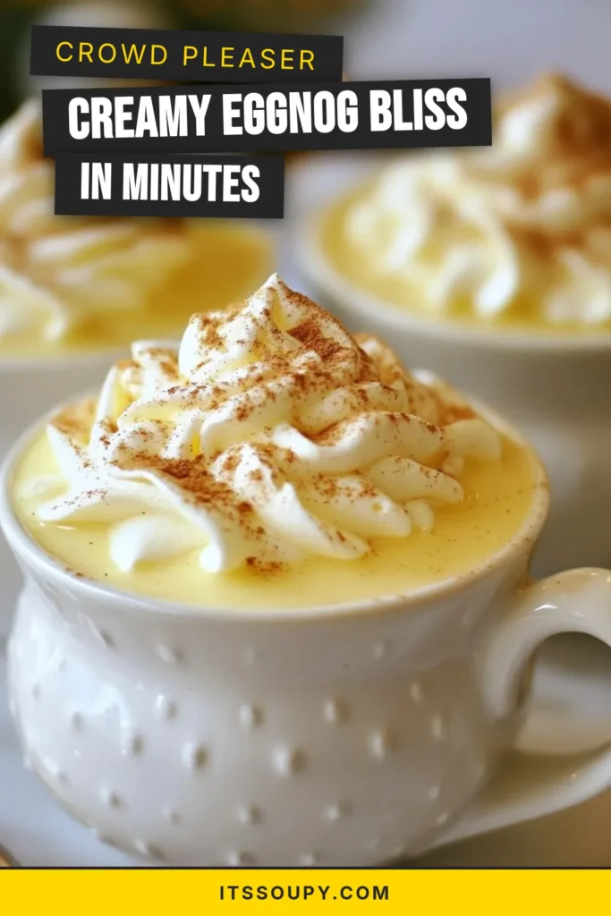 Indulge in the spirit of the season with this creamy eggnog recipe! Perfect for any festive gathering, our homemade eggnog combines traditional flavors with a touch of holiday magic. Follow this traditional eggnog recipe to impress your guests and explore eggnog garnish ideas like whipped cream and nutmeg for an extra festive touch. Save this delightful recipe for your holiday celebrations! #CreamyEggnogRecipe #FestiveEggnog #HomemadeEggnog #TraditionalEggnogRecipe