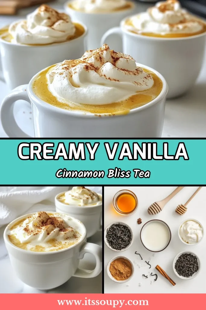 Indulge in the cozy flavor of Vanilla Cinnamon Milk Tea with our easy homemade milk tea recipe. This creamy cinnamon tea blends black tea, vanilla extract, and spices for a delightful spiced tea with vanilla. Perfect with non-dairy tea alternatives, you can enjoy it any time. Try it today and elevate your tea experience! Save this recipe for your next cozy night in. #VanillaCinnamonMilkTea #HomemadeMilkTea #SpicedTeaWithVanilla #CreamyCinnamonTea