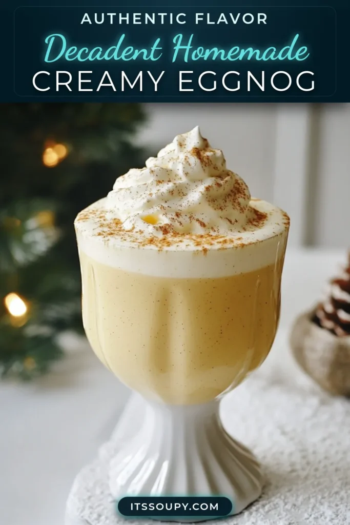 Celebrate the holiday season with this classic holiday eggnog recipe! Experience the joy of making homemade eggnog that’s creamy and delicious, perfect for festive gatherings. This traditional eggnog combines rich flavors like vanilla and nutmeg, creating a must-try holiday drink recipe. Impress your guests and create delightful memories with this easy festive eggnog recipe. Save and try it today! #eggnog #holidaydrinks #festiveseason #homemaderecipes